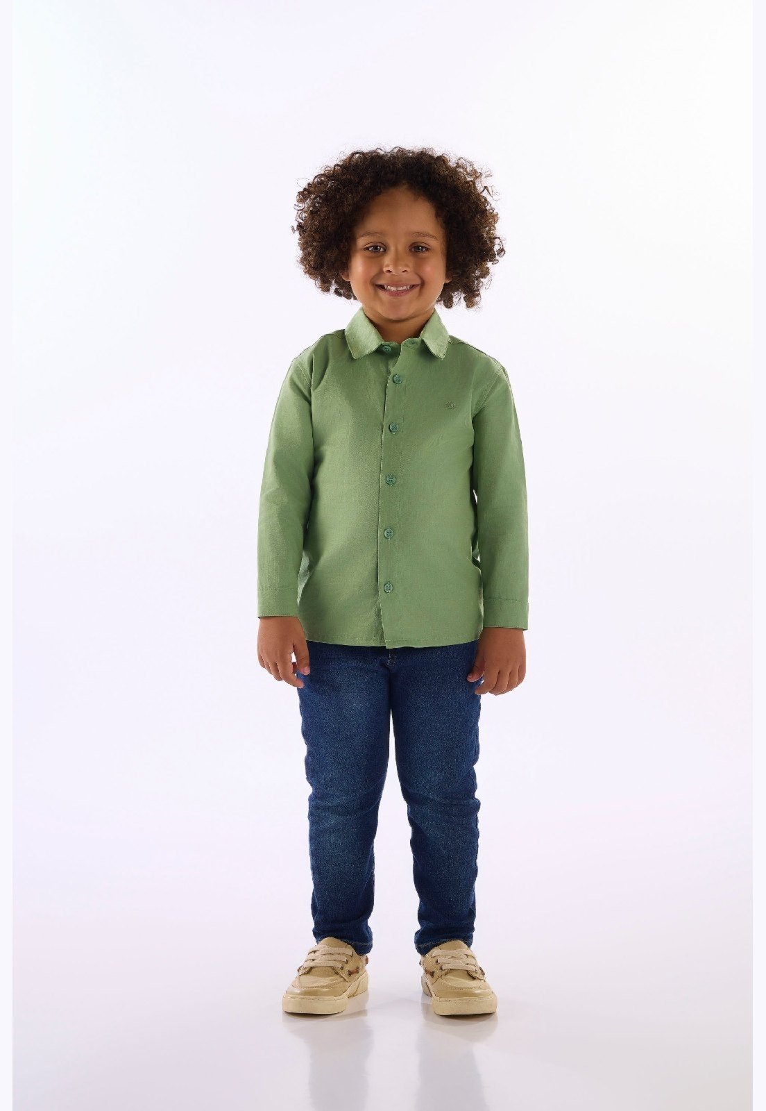 Infantil - Camisa Clássica Em Algodão Up Baby Branco