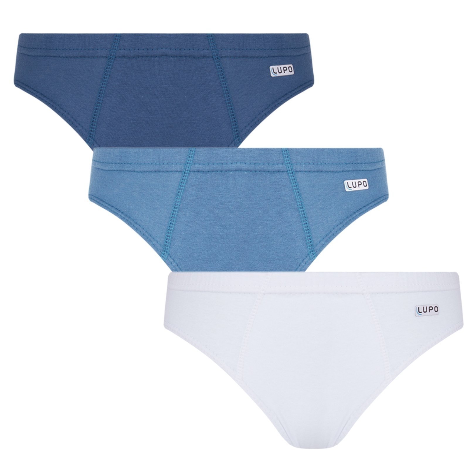 Kit 3 Cuecas Slip Lupo Algodão 00140 - 0990