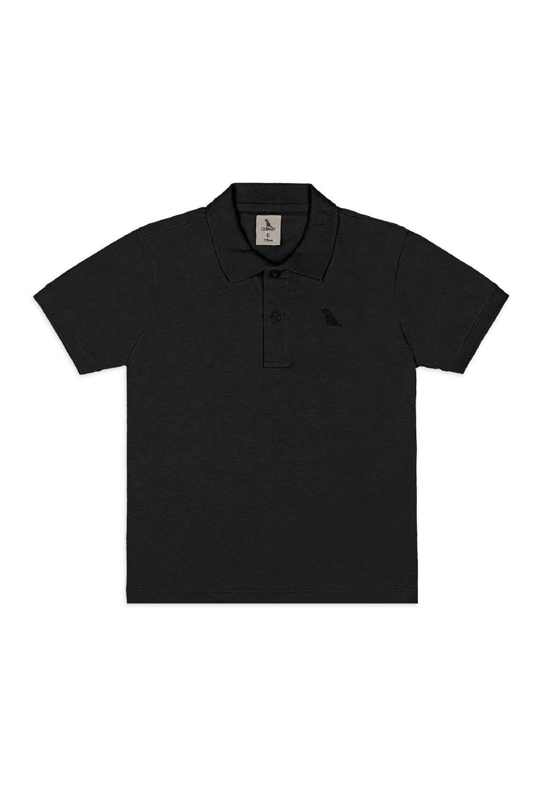 Infantil - Camisa Polo para Menino em Algodão Quimby Preto