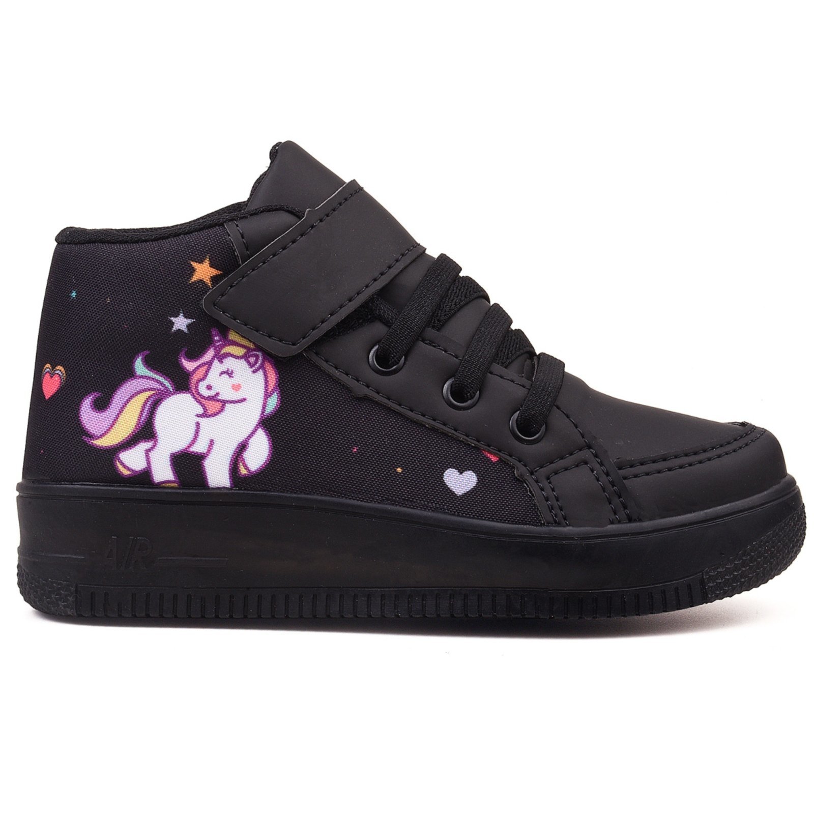 Vista 3 Infantil - Kit Tênis De Led Botinha Unicornio Meninas Chinelo Óculos Relógio CALCADOS LGHT LIGHT preto CALCADOS LGHT LIGHT preto