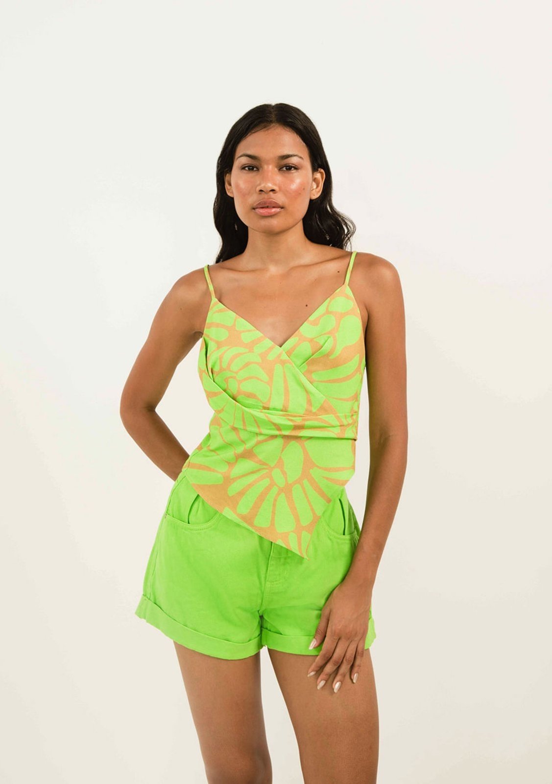 Shorts Zinco Five Pockets Tinturado Verde