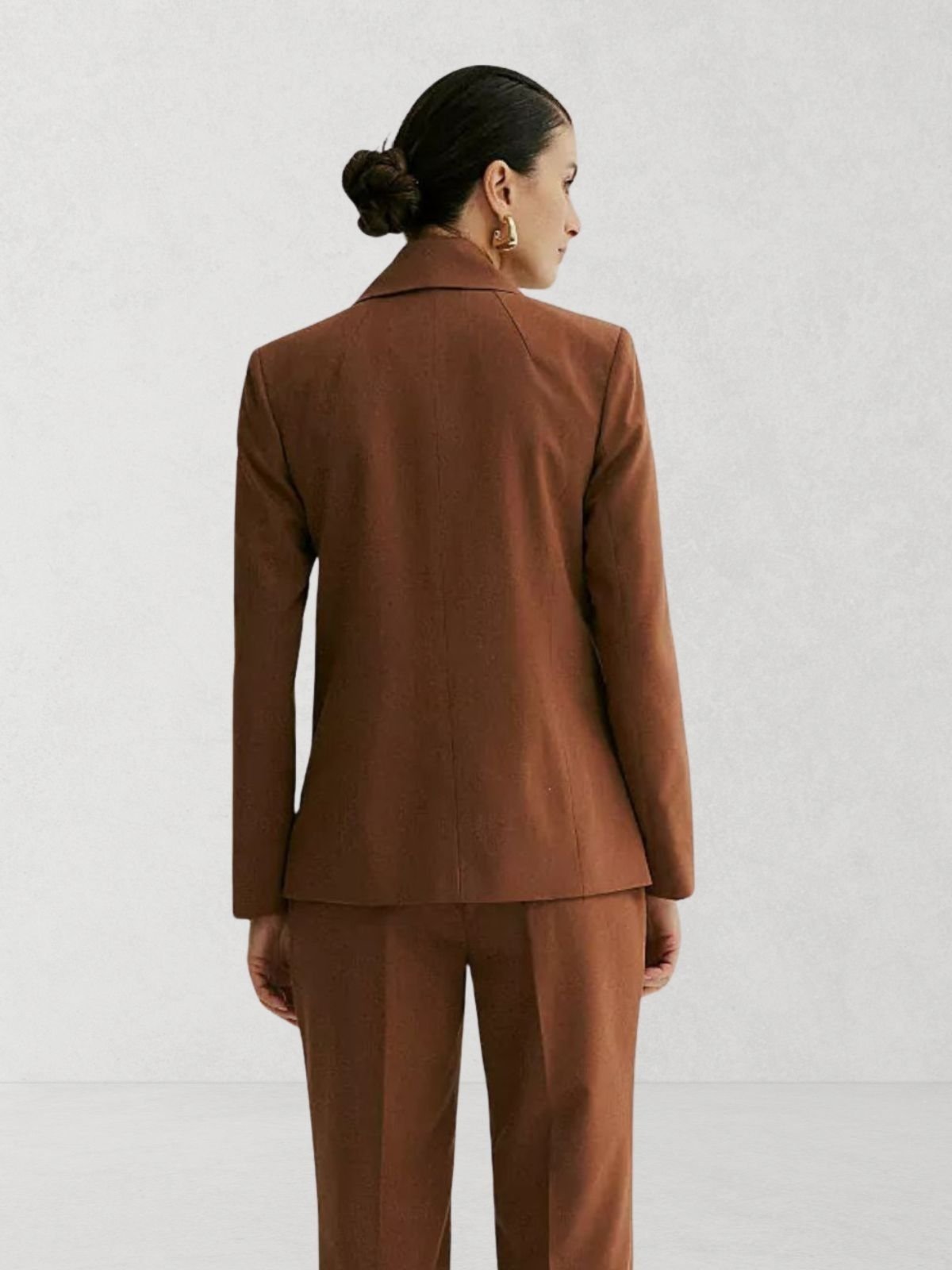 Vista 3 Blazer Via Lessa Paris Alfaiataria Alongado marrom Via Lessa marrom
