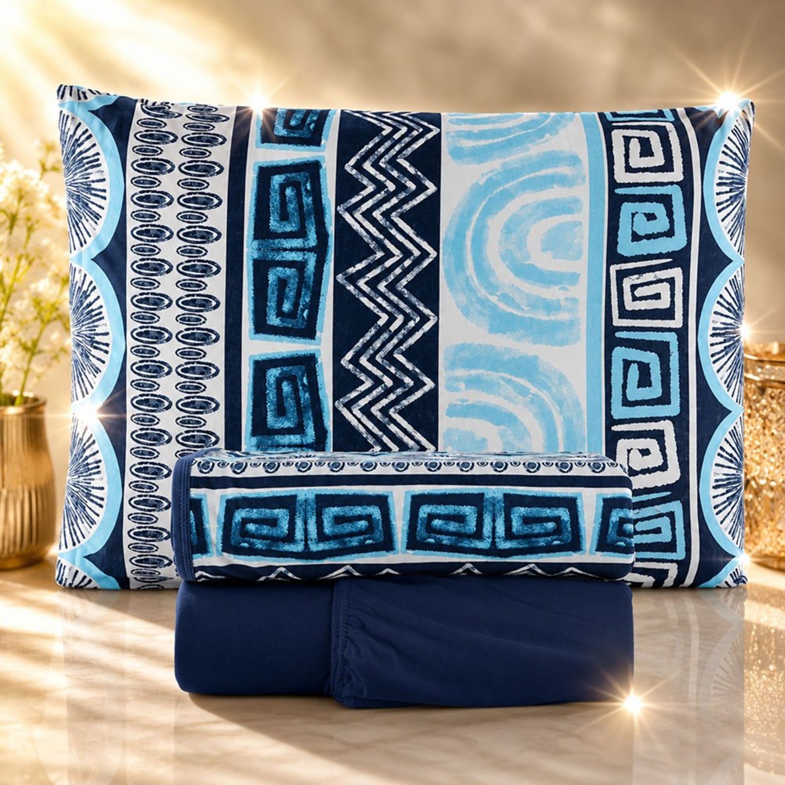 Jogo de Cama Lençol Malha Grossa Fio Penteado 100% Algodão Solteiro 3 Peças - Tribal