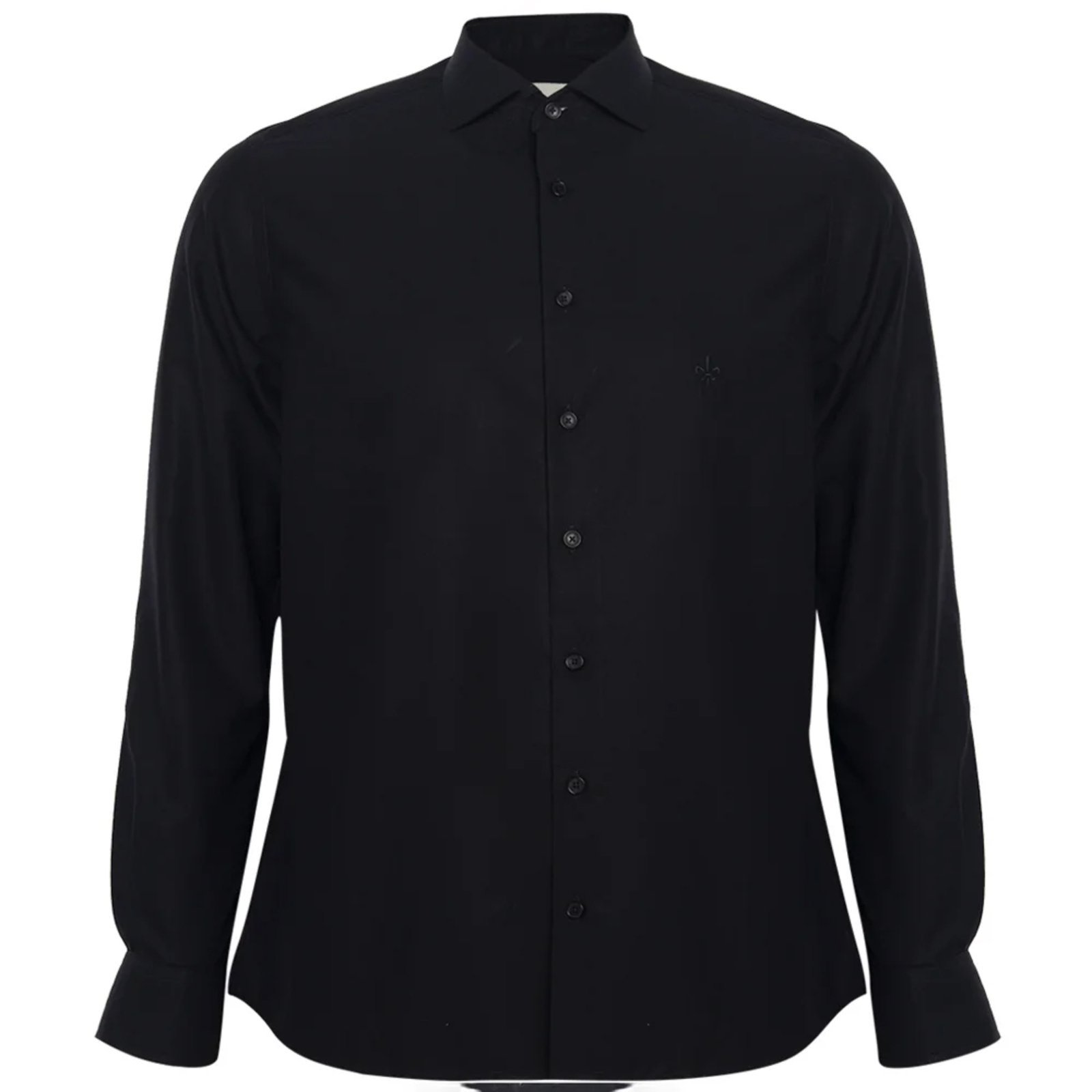 Camisa Dudalina Slim Tricoline Lisa In25 Preto Masculino