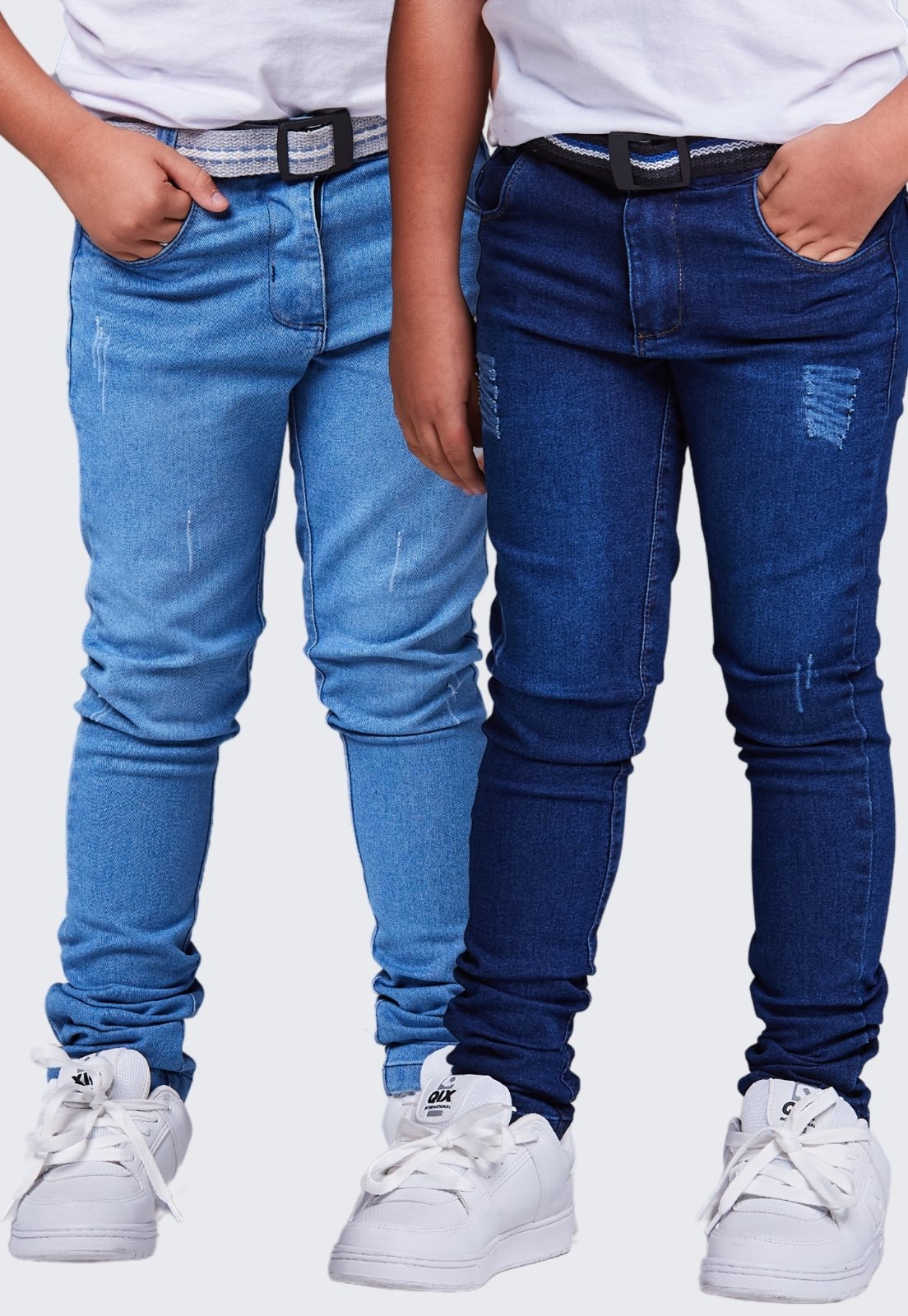 Infantil – Kit 2 Calça Skinny Jeans Daze Modas Jeans Escuro e Jeans Claro