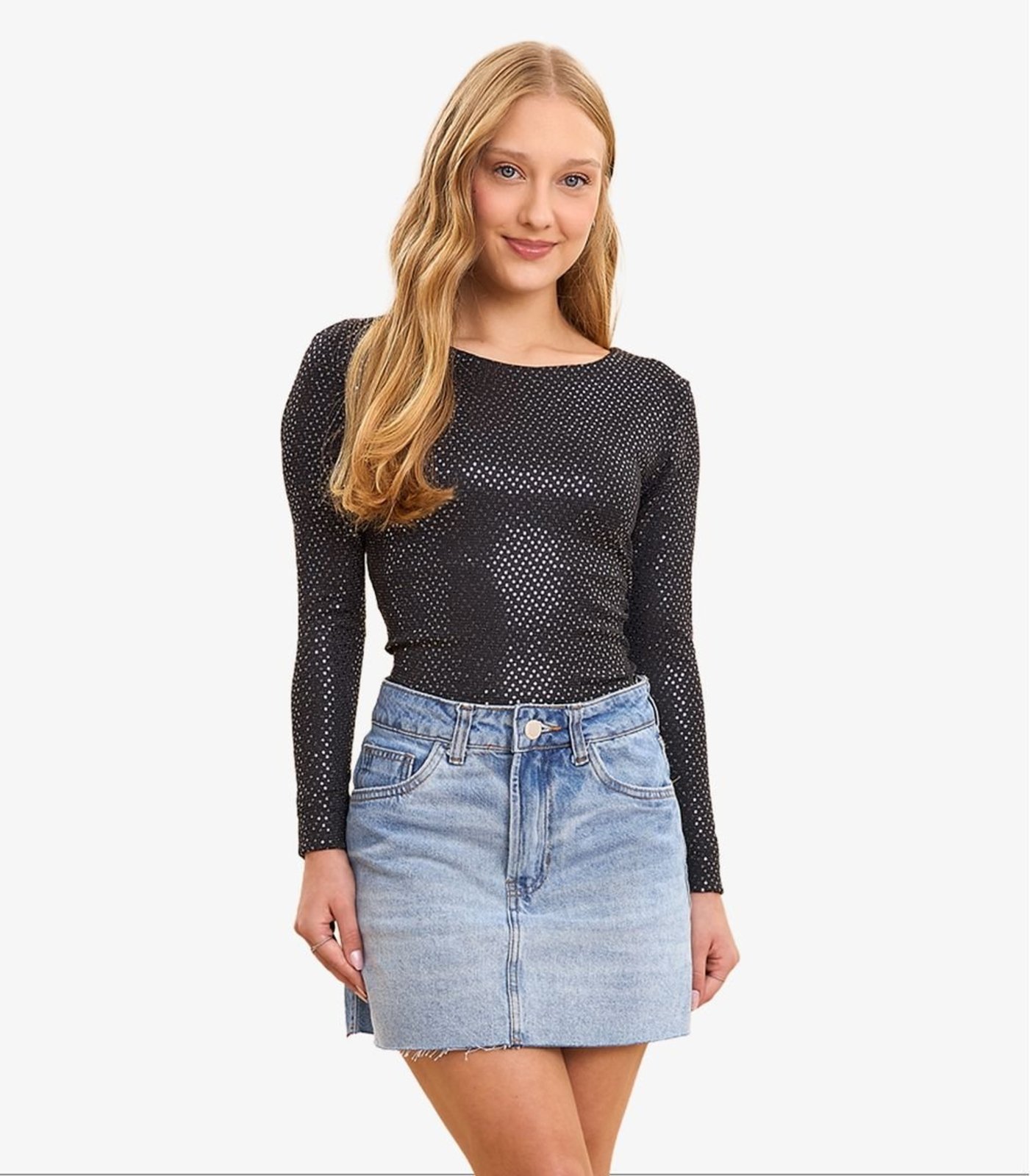 Infantil - Blusa Feminina Cropped Minty Preto