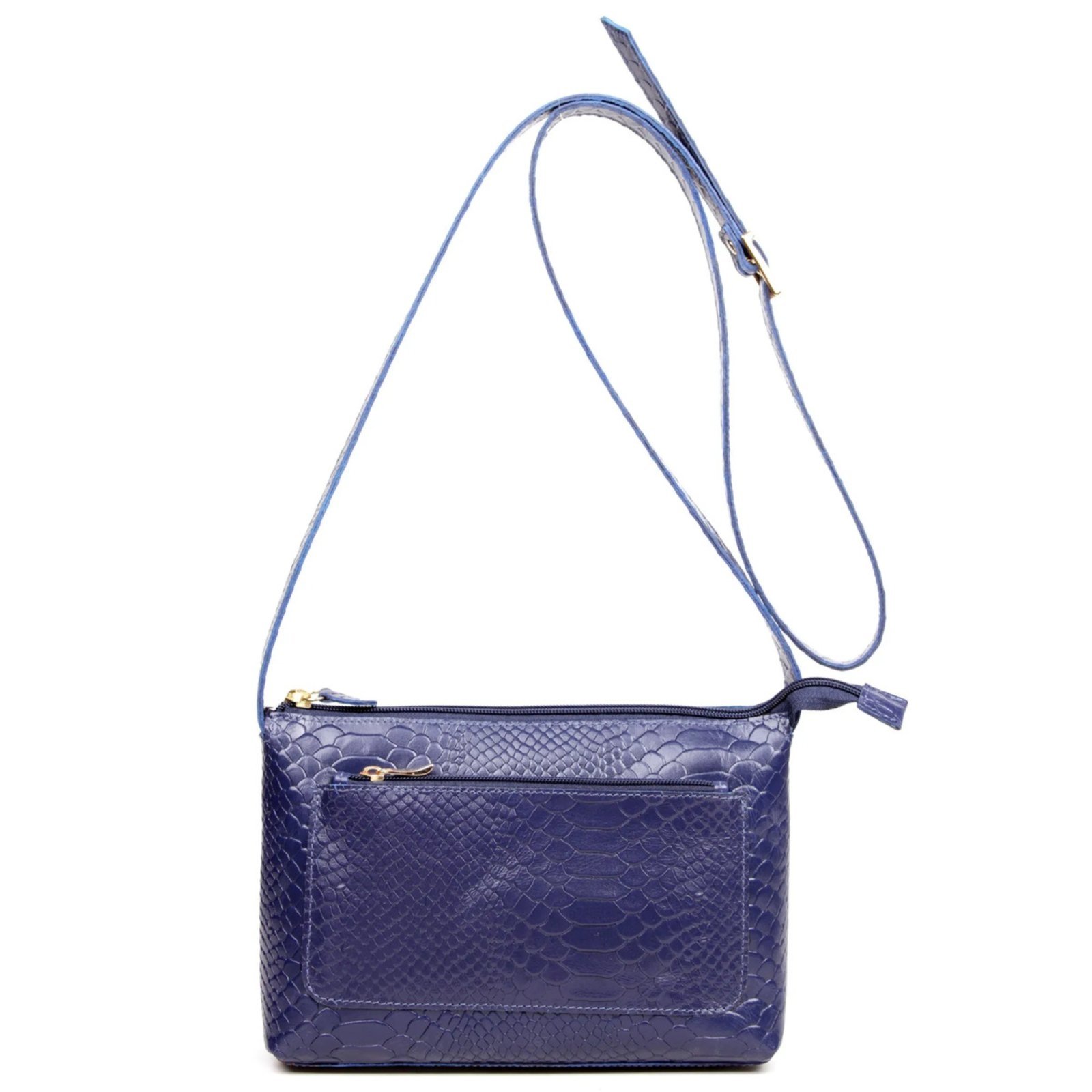 Bolsa Transversal em Couro Artlux Azul Escuro 9066