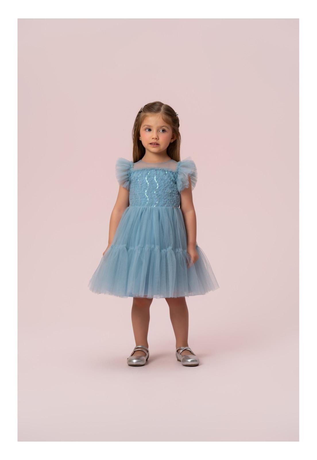 Infantil - Vestido Festa Azul Menina Petit Cherie 1 Azul