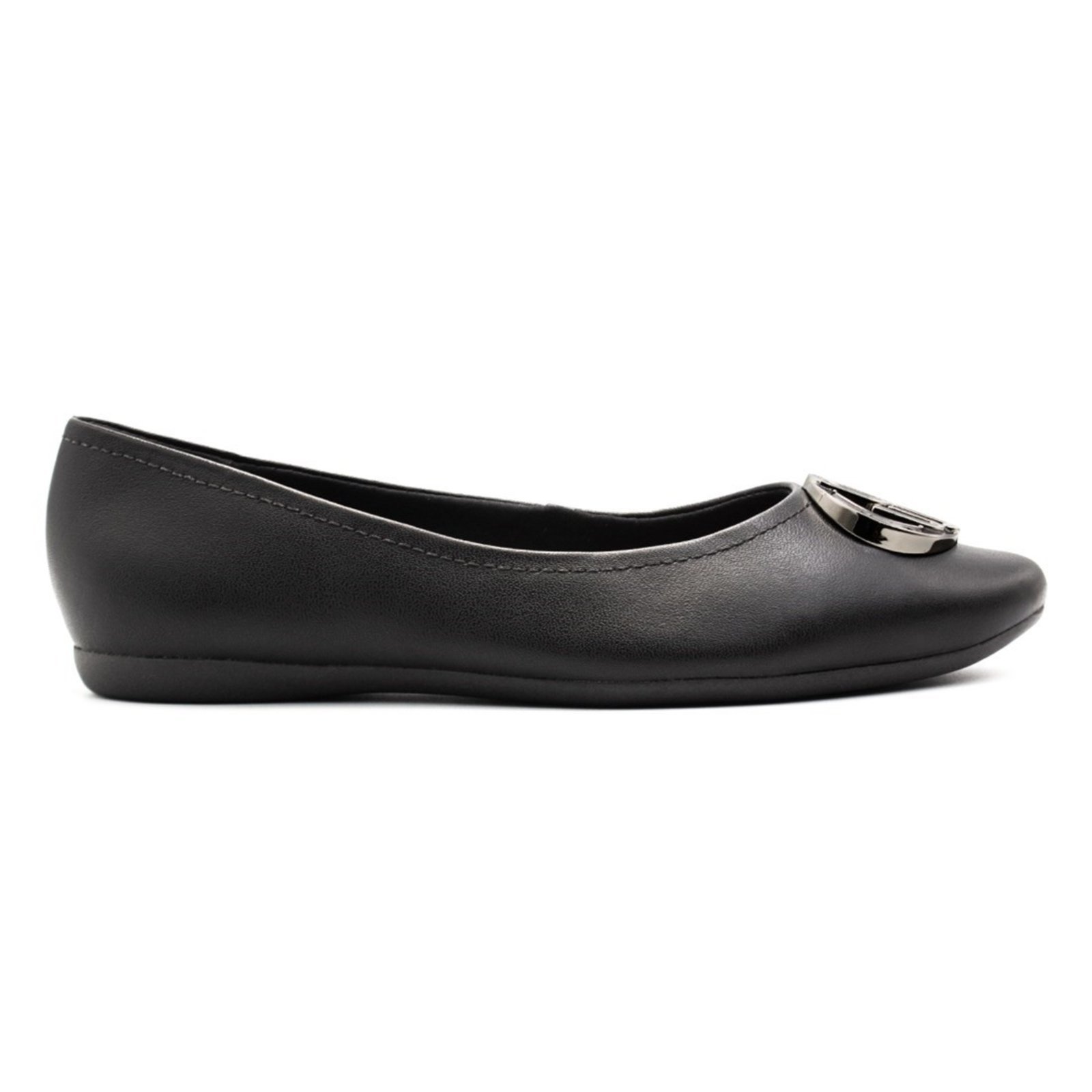 Sapatilha Usaflex Feminina Em Couro Monograma Casual T7566