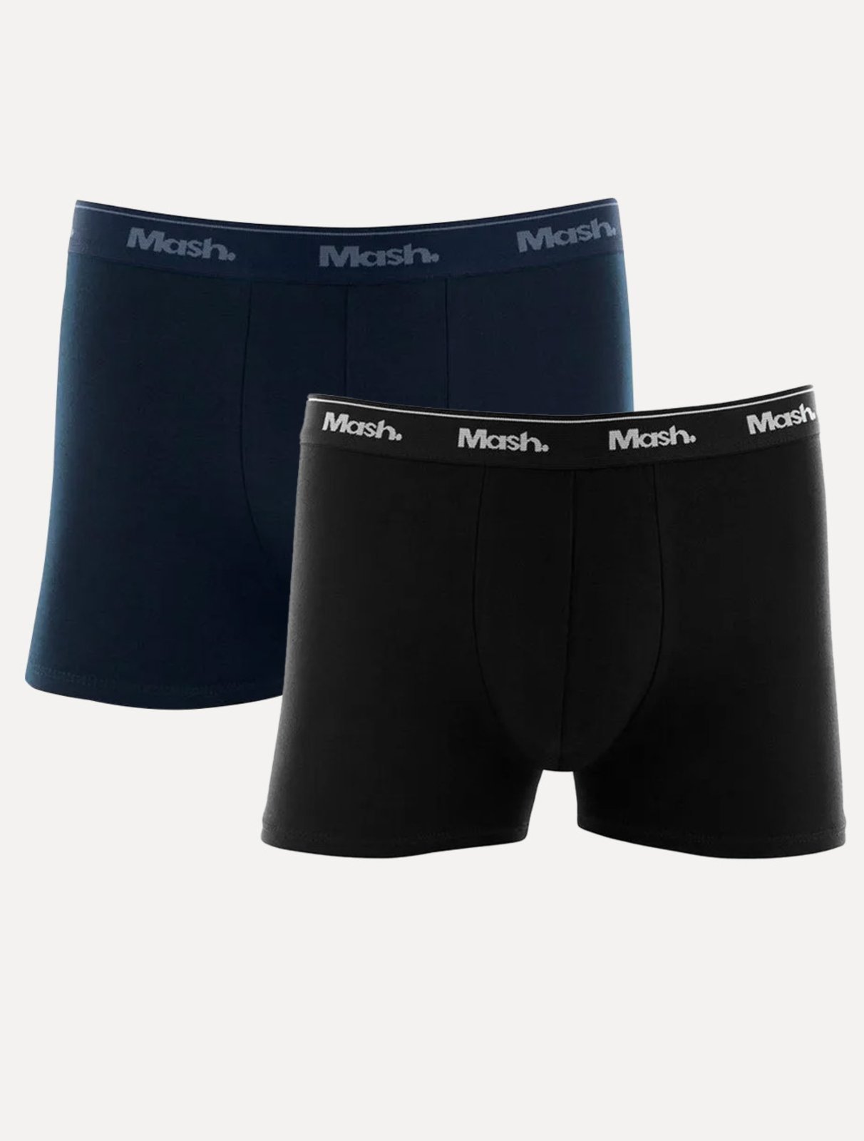 Vista 2 Cueca Mash Boxer Cotton Basic Preta/ Marinho Pack 2UN preto MASH preto