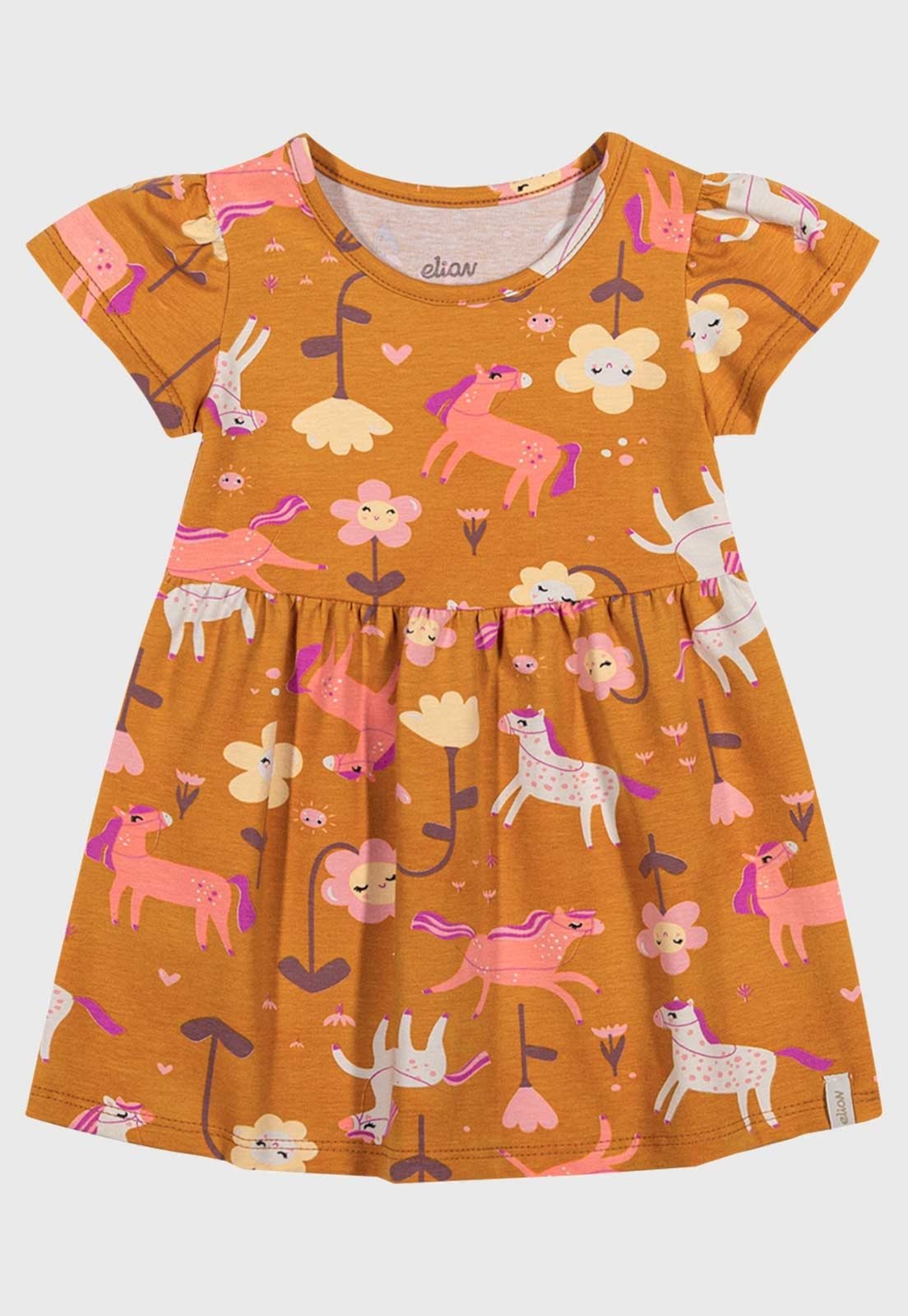 Vestido Elian Estampa Lúdica Caramelo
