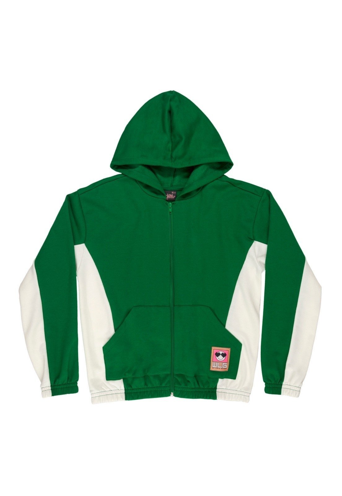 Vista 3 Infantil - Jaqueta em Moletom Juvenil para Meninas Gloss Escuro verde Gloss verde