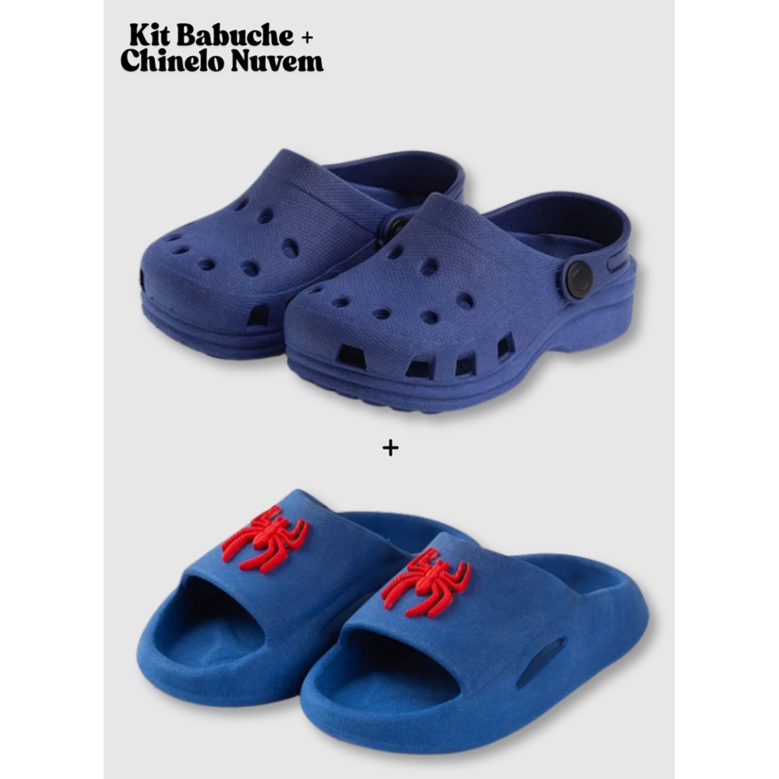 Infantil - Kit 2 Calçados Menino Molekada Babuche e Chinelo Nuvem Aranha