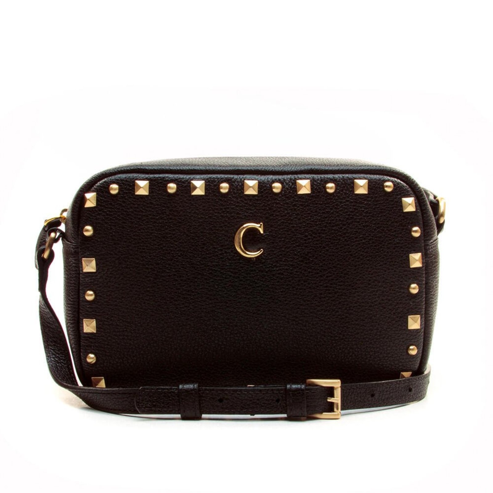Bolsa Couro Preto Cecconello C2960-1