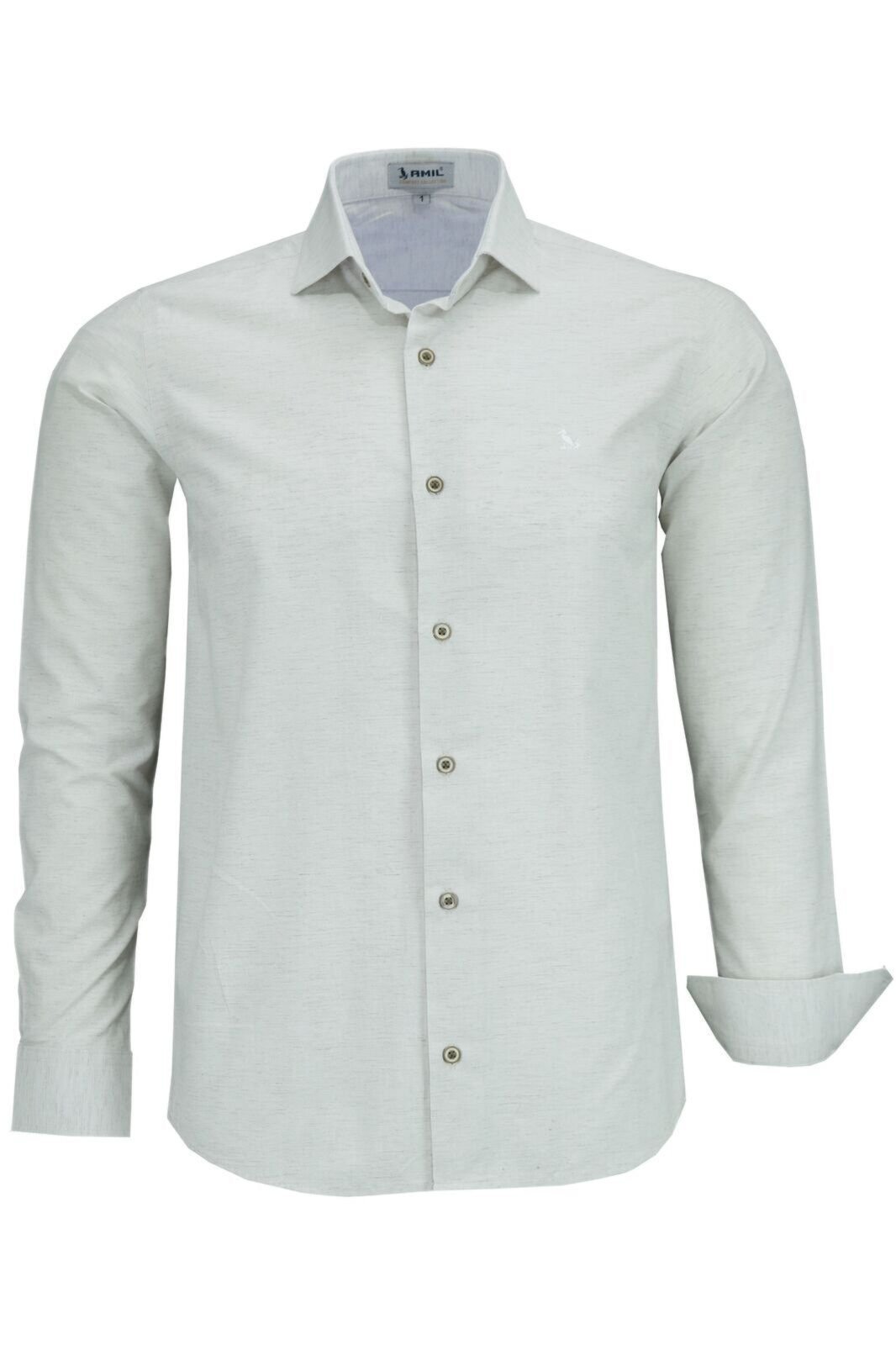 Camisa Social Amil Manga Longa Algodão, Linho E Viscose 1809