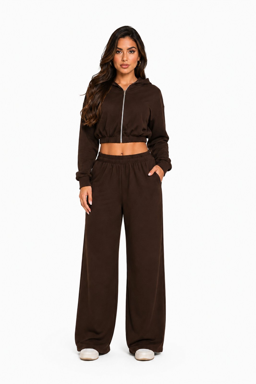 Conjunto Moletinho D Bell Outlet Fashion Capuz Marrom