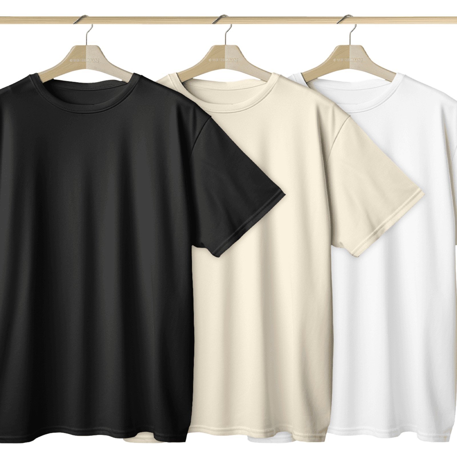 Kit 2 Camisetas Oversized Basica Streetwear Masculina Larga 100% Algodão 30.1 – Bege + Branco