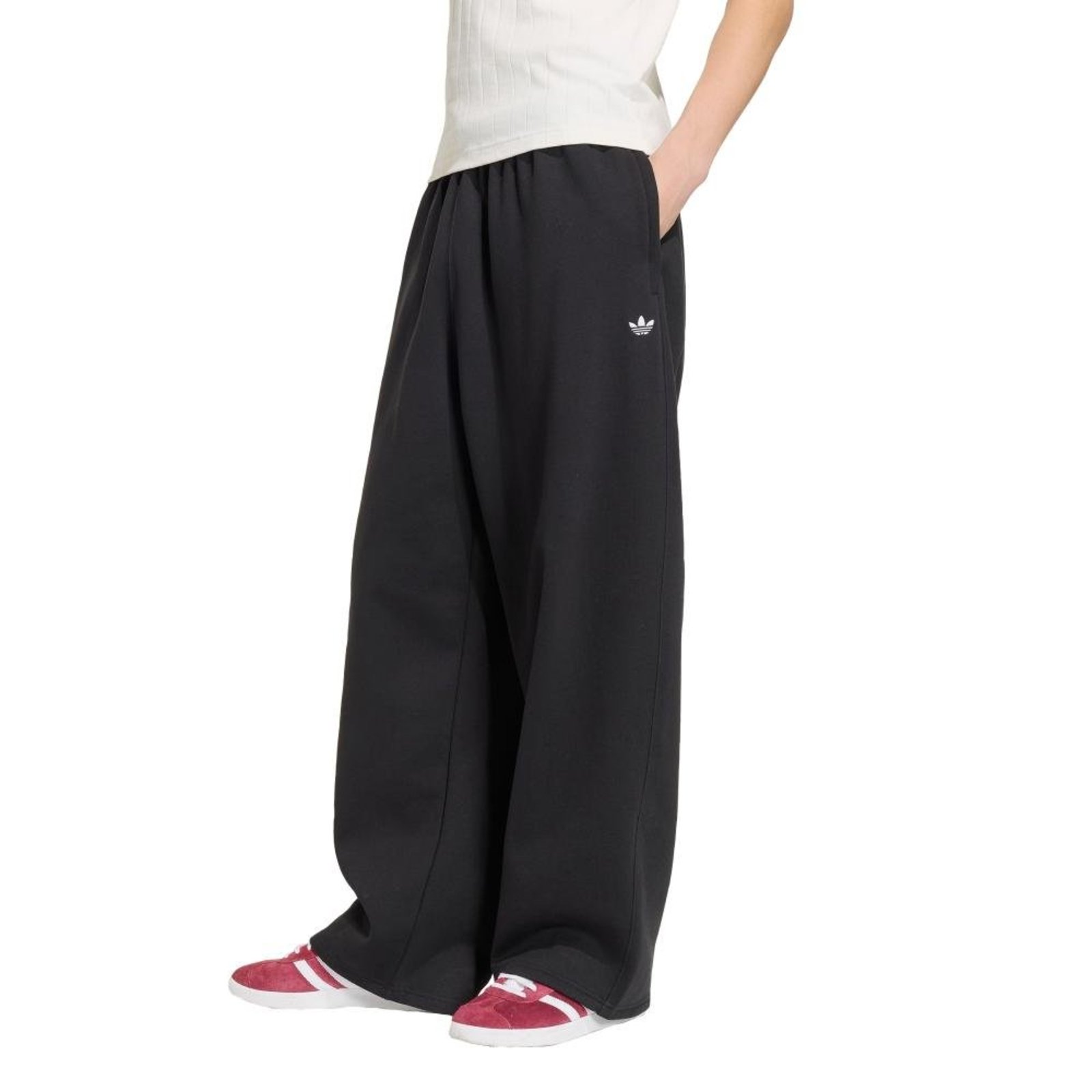 CALÇA BAGGY BARRA ABERTA TREFOIL ESSENTIALS adidas Originals Preto
