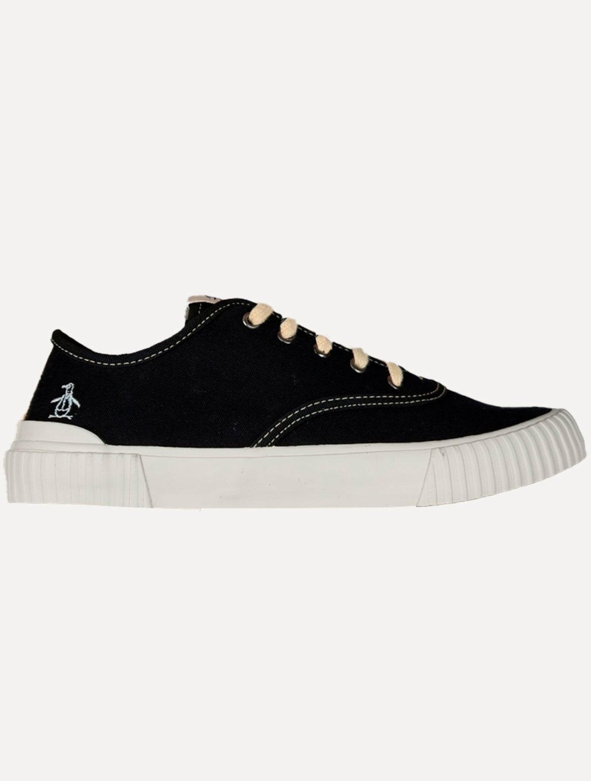 Tênis Original Penguin Masculino Cano Curto Lona Recorte Preto