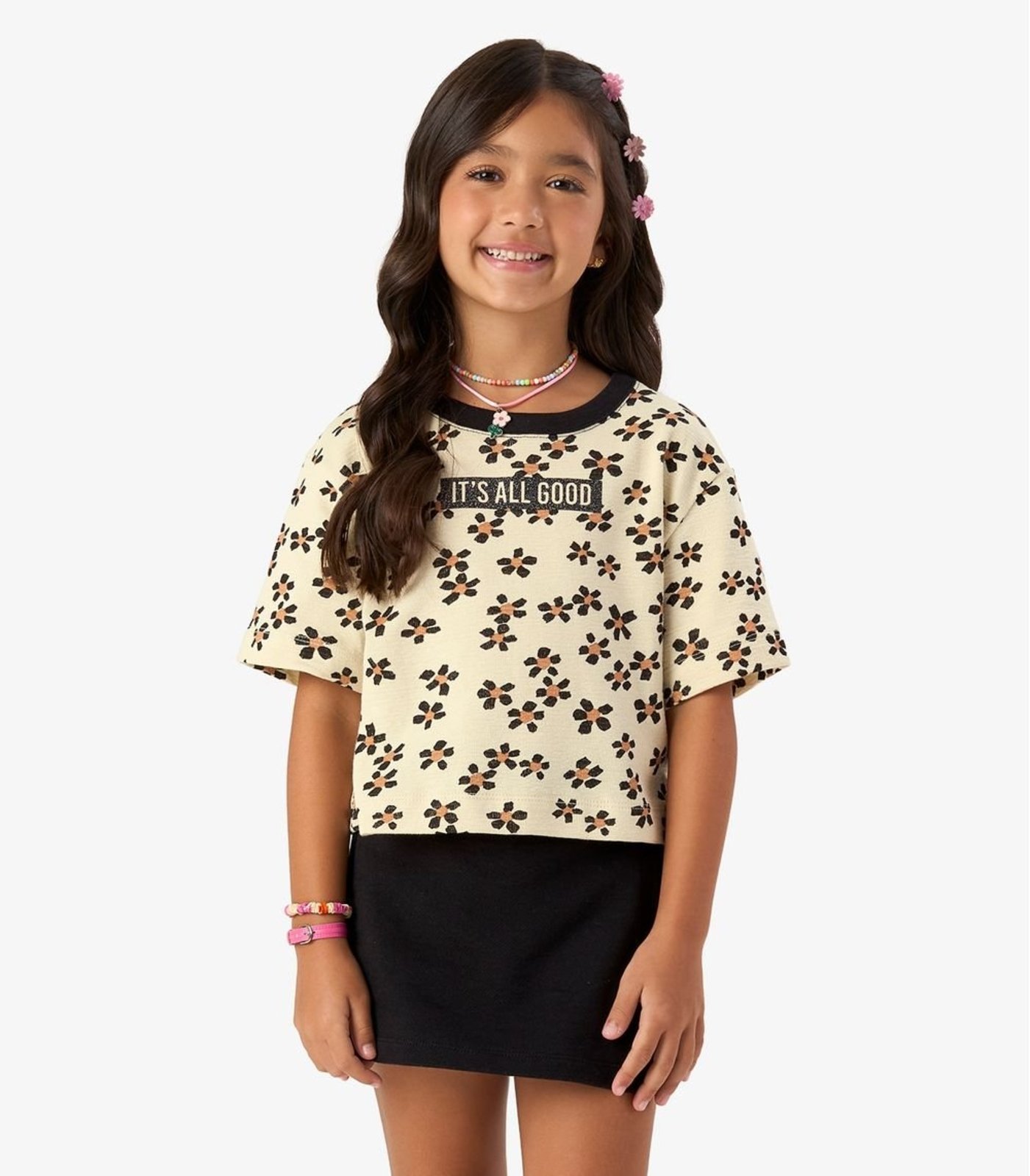 Infantil - Blusa Feminina Malhao Fruit Rovi Bege