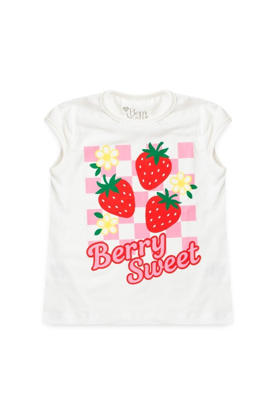 Vista 3 Infantil - Conjunto Bem Vestir Feminino Morangos Off White rosa white BEM VESTIR rosa white