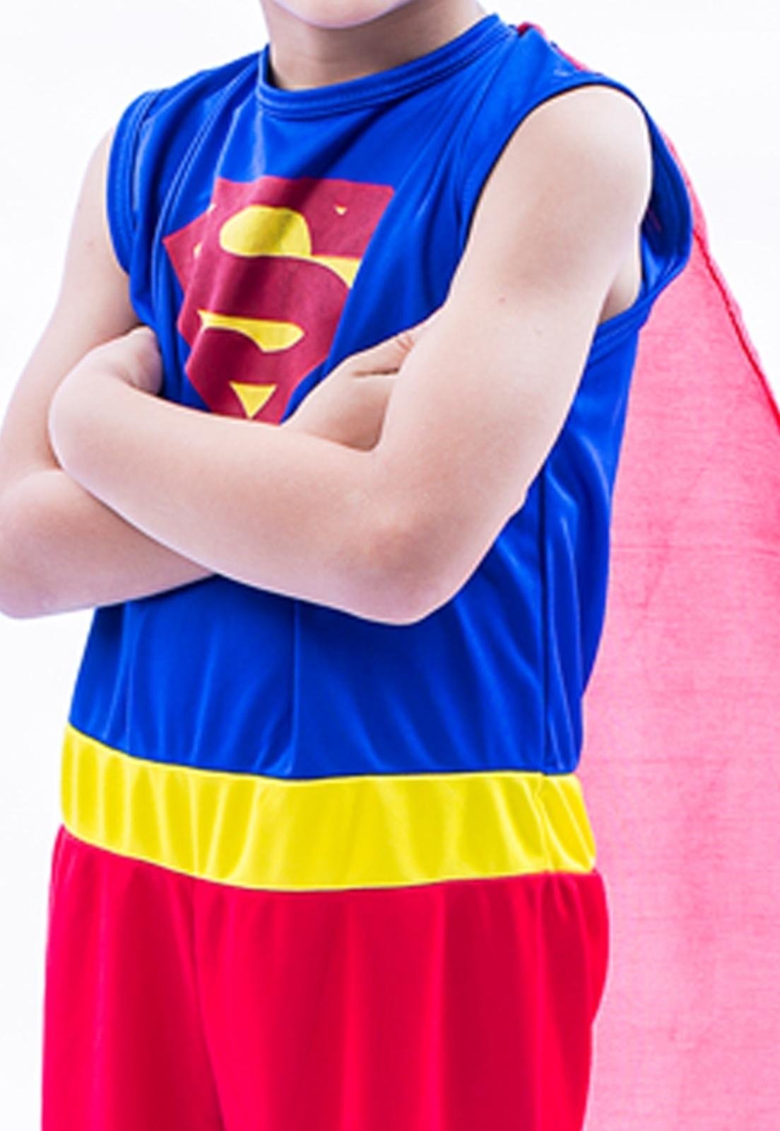 Vista 3 Infantil - Fantasia SuperMan Douvelin Precoce vermelho Precoce vermelho