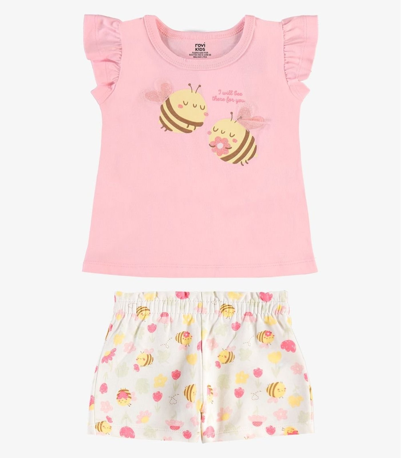 Infantil - Conjunto Blusa Com Shorts Rovi Rosa