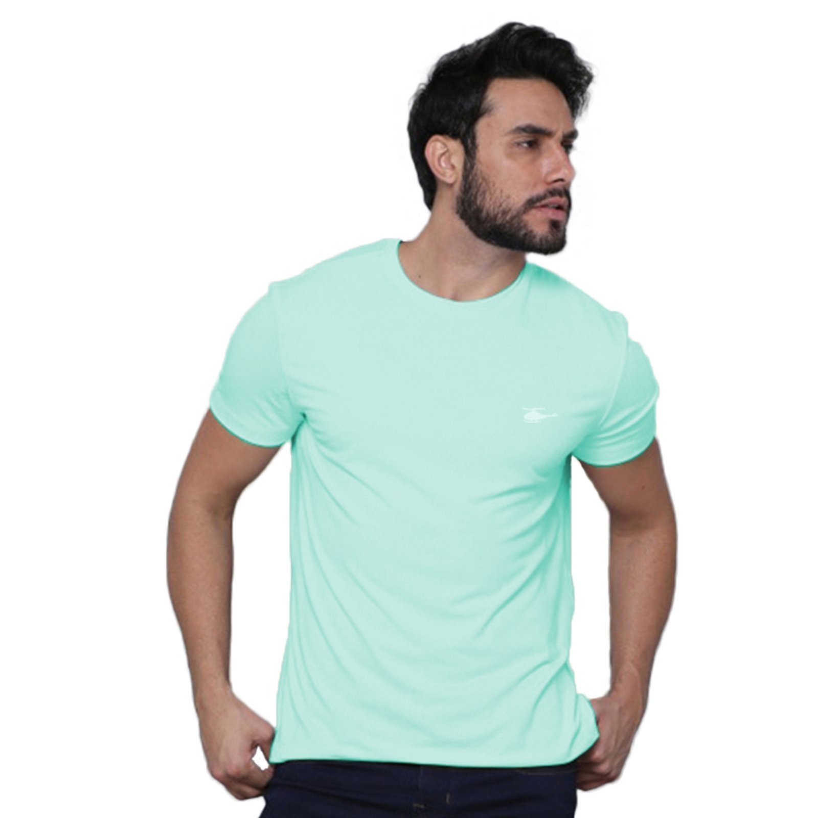 Camiseta Masculina Sallo Gola O Básica Premium Ocean