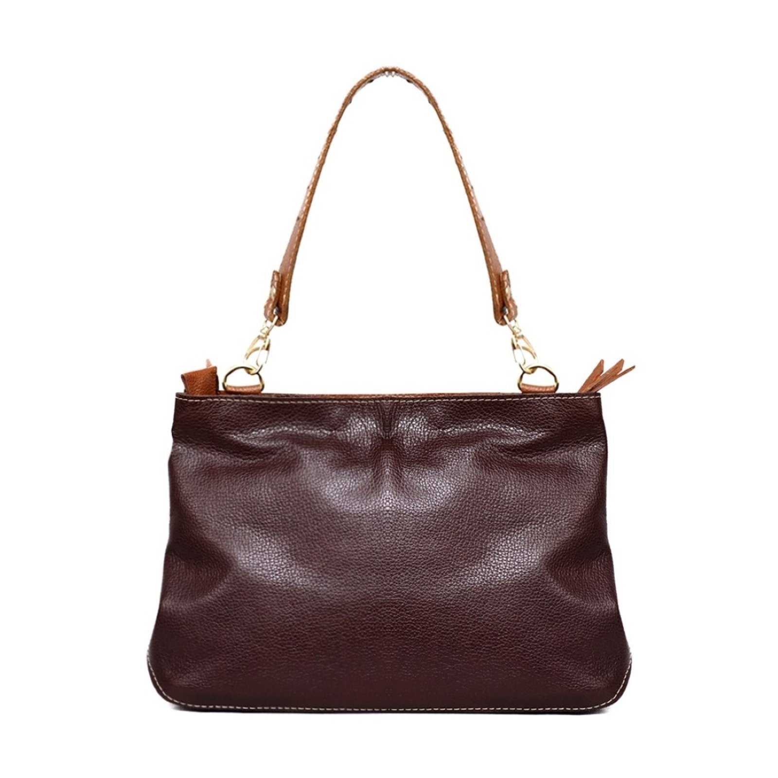 Bolsa SN Couros Mikonos Marrom/Caramelo