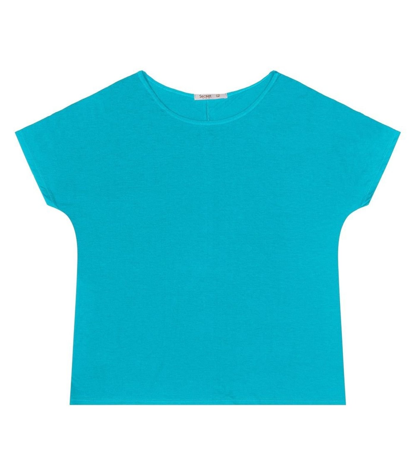 Blusa Manga Curta Feminina Plus Size Secret Glam Azul