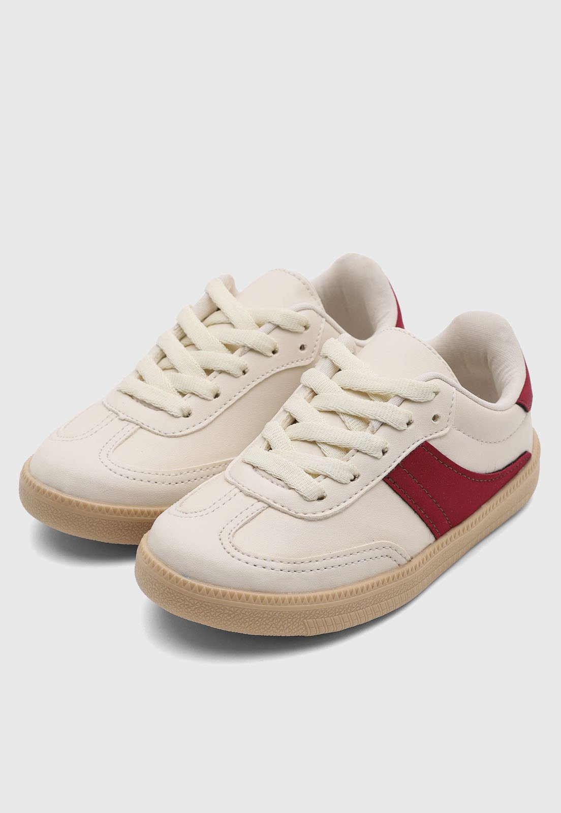 Vista 2 Infantil - Tênis Tricae Casual Detalhe Vermelho Off-White off-white white Tricae off-white white