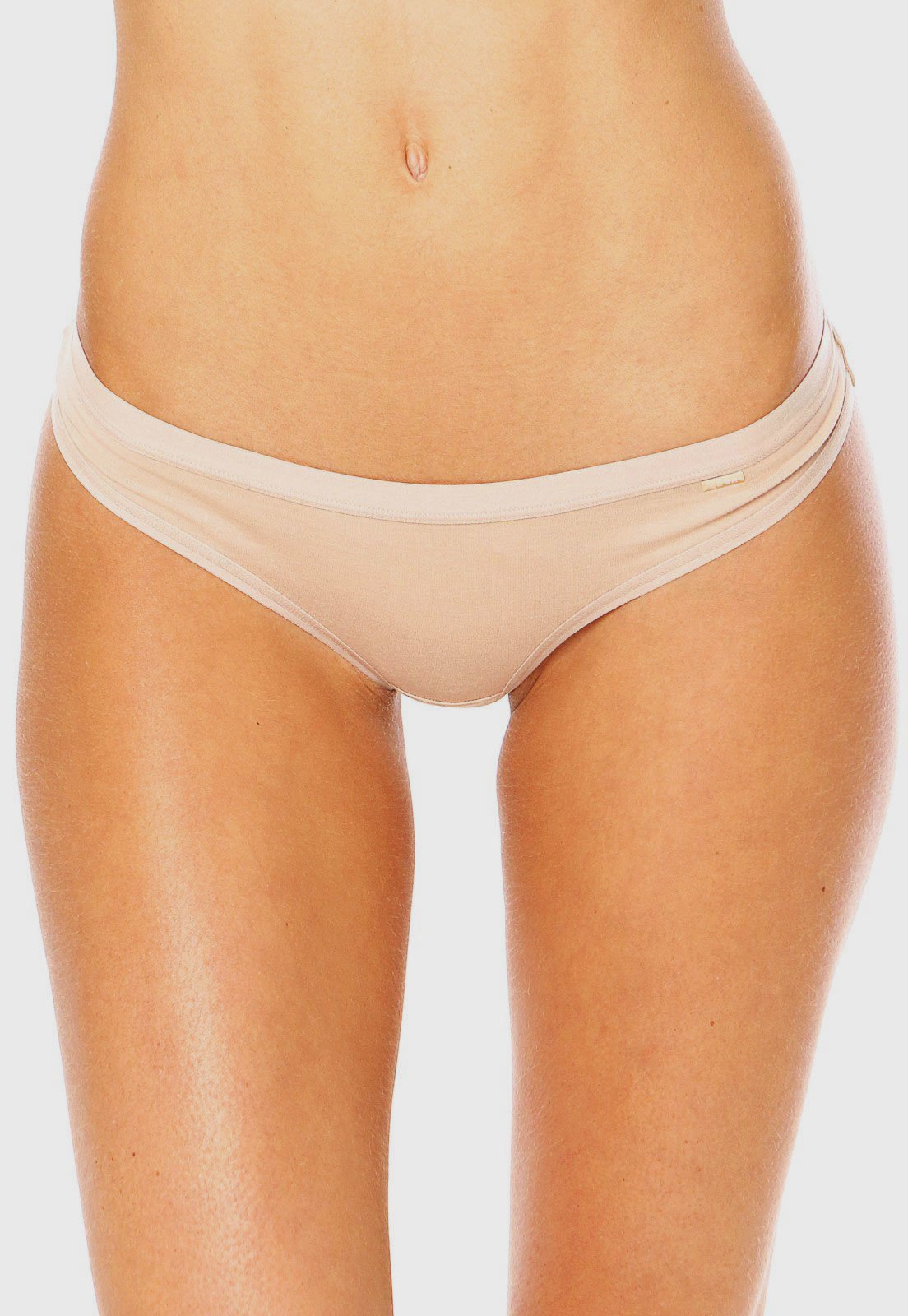 Vista 2 Calcinha Lupo Fio Dental Algodão Natural Bege bege natural Lupo bege natural