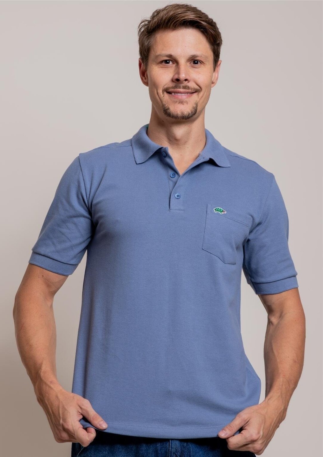 Camisa Polo Masculina | Pau a Pique Azul