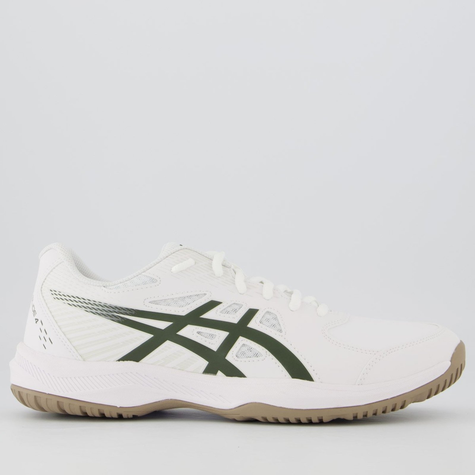 Tênis Asics Court-Slide 4 Branco e Verde Oliva