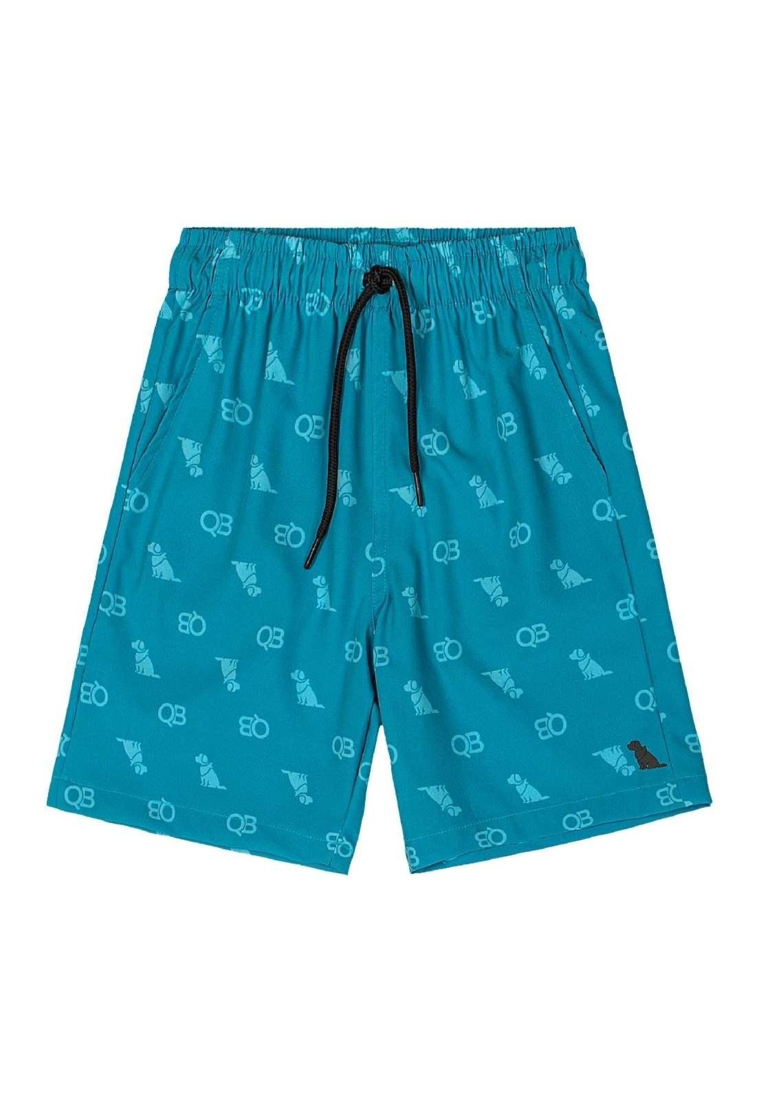 Vista 3 Infantil - Bermuda Menino em Microfibra Quimby azul Quimby azul