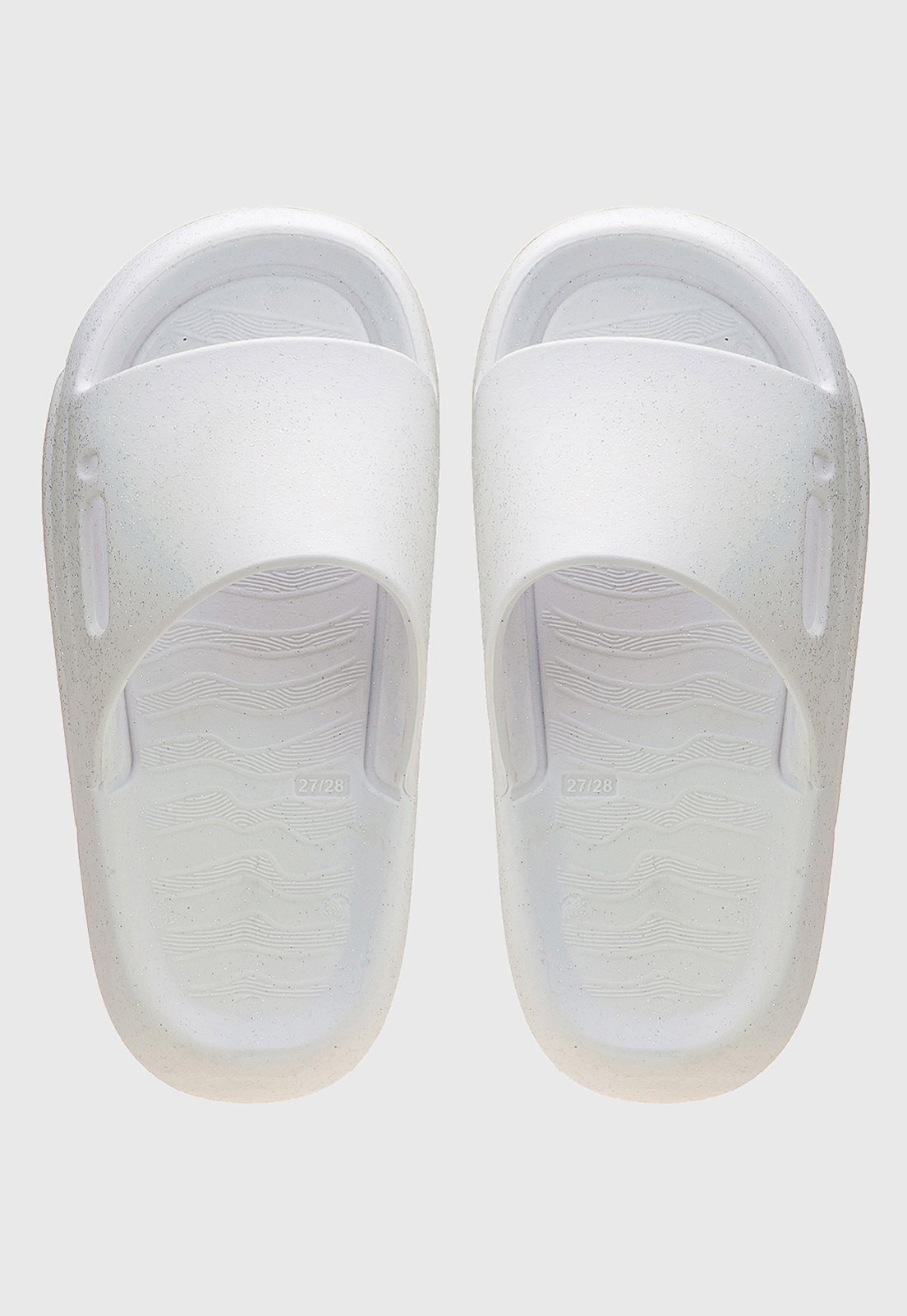 Vista 2 Infantil - Chinelo Nuvem Slide com Glitter Confortável Kidstep branco Kidstep branco