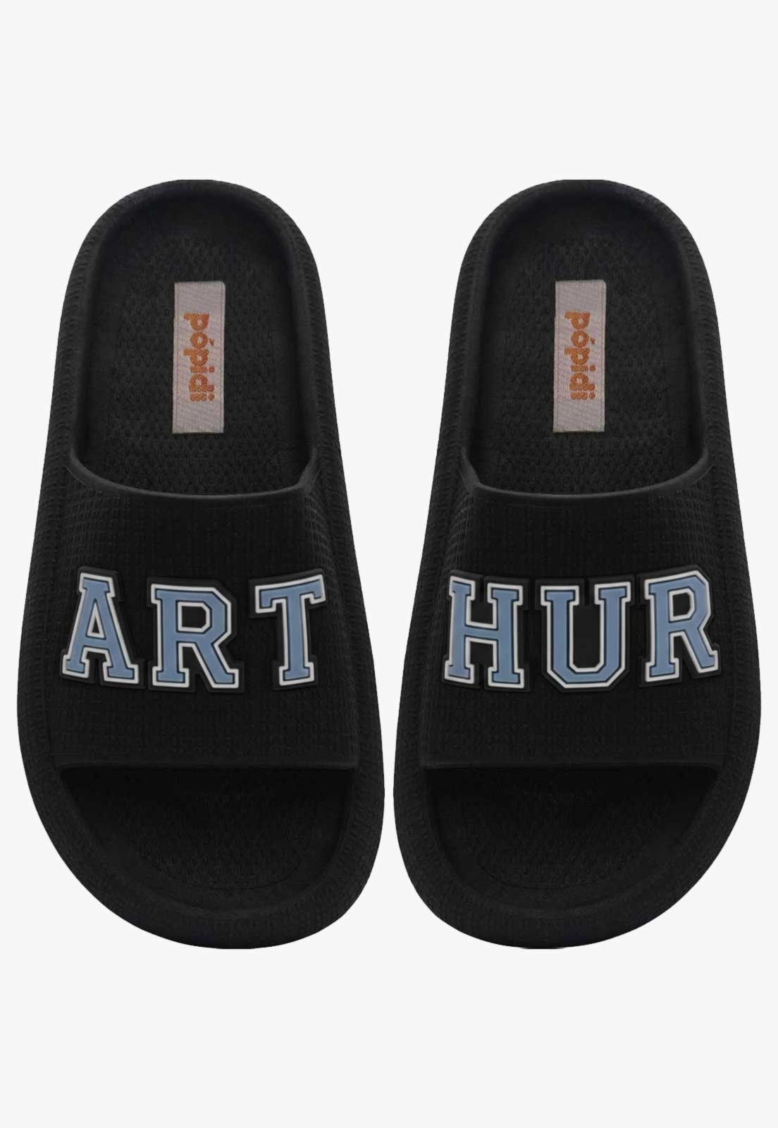 Infantil - Chinelo Pópidi Personalizado ARTHUR Estilo Nuvem Preto