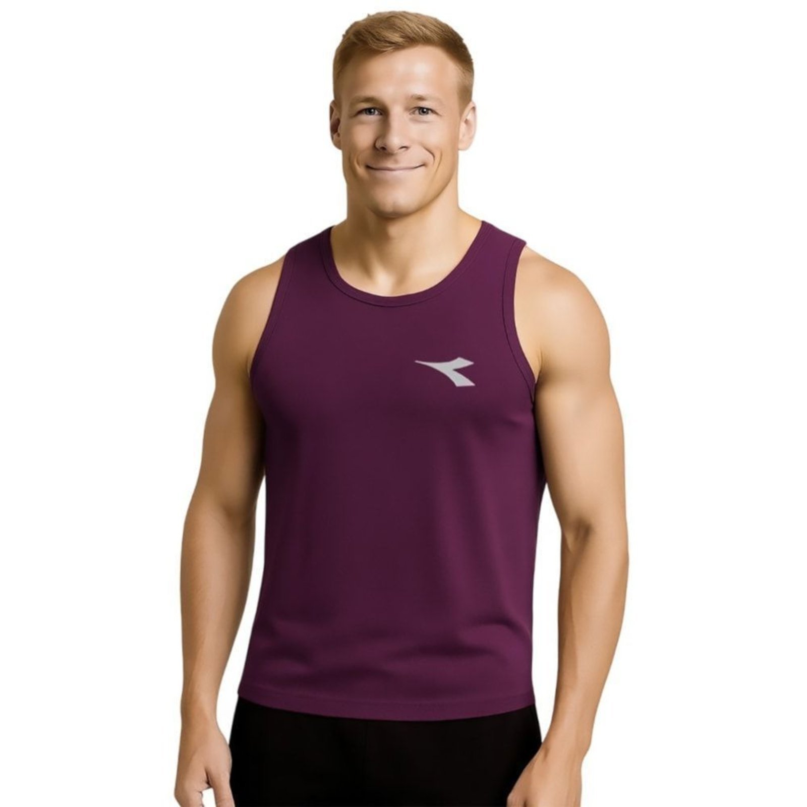 Regata Diadora Small Logo Masculina - Vermelho - diadora