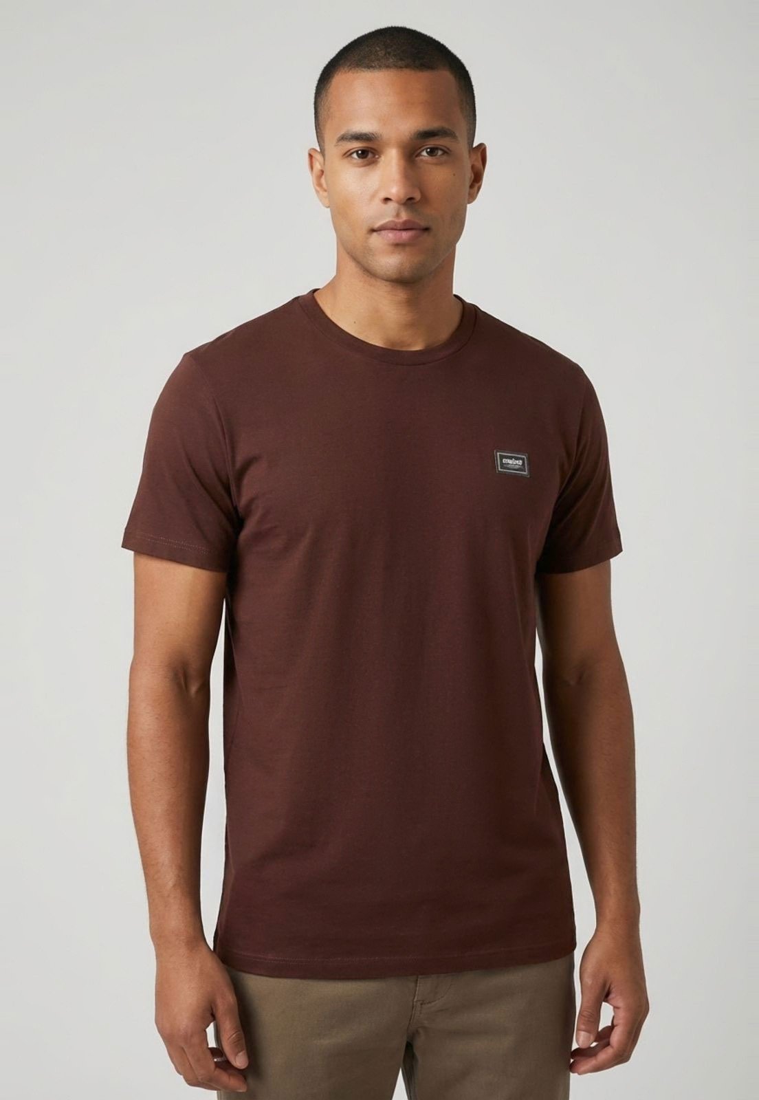 Camiseta Masculina Colcci Gola Redonda Marrom