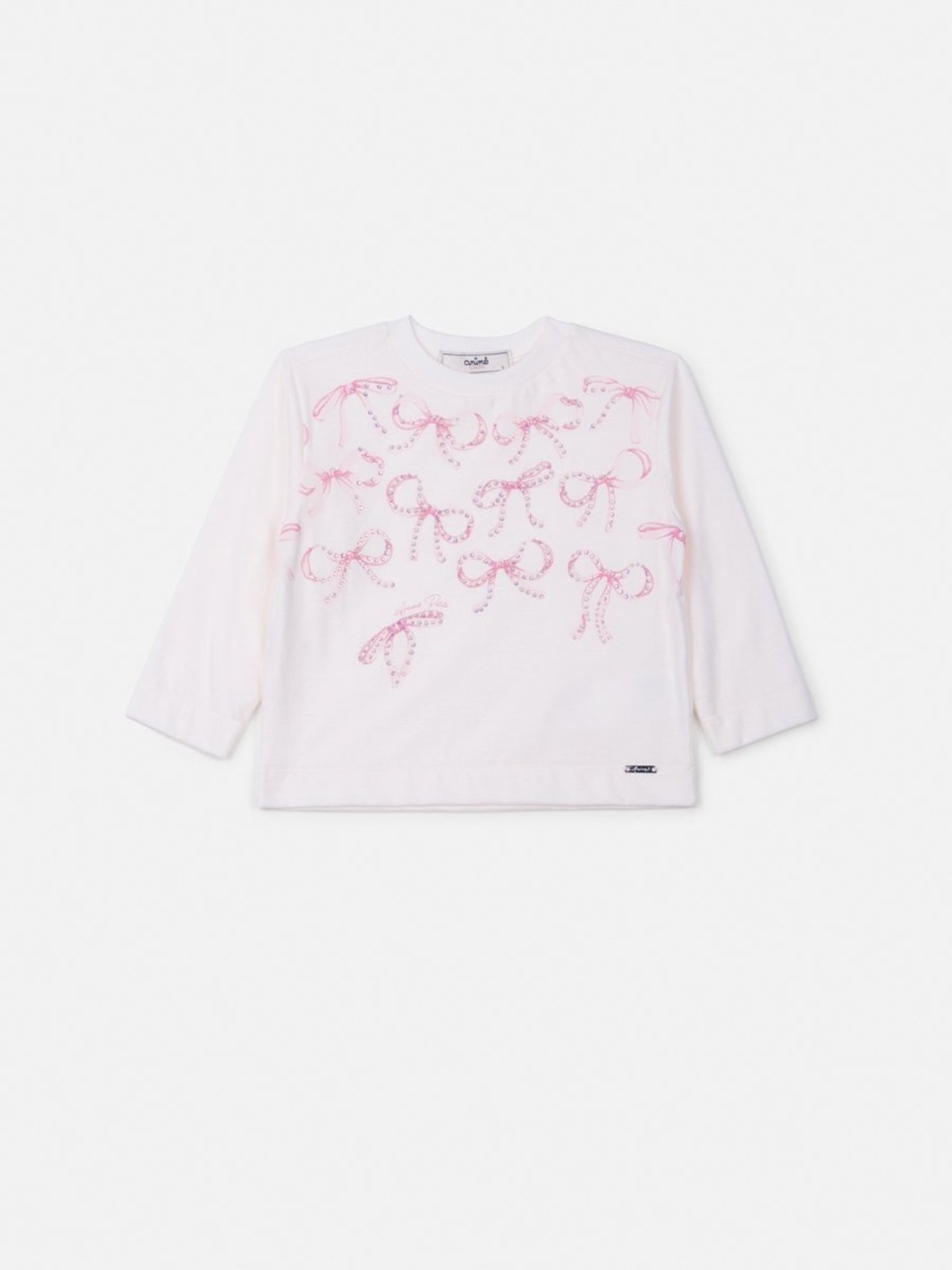 Infantil - Blusa Manga Longa de Laços e Strass
