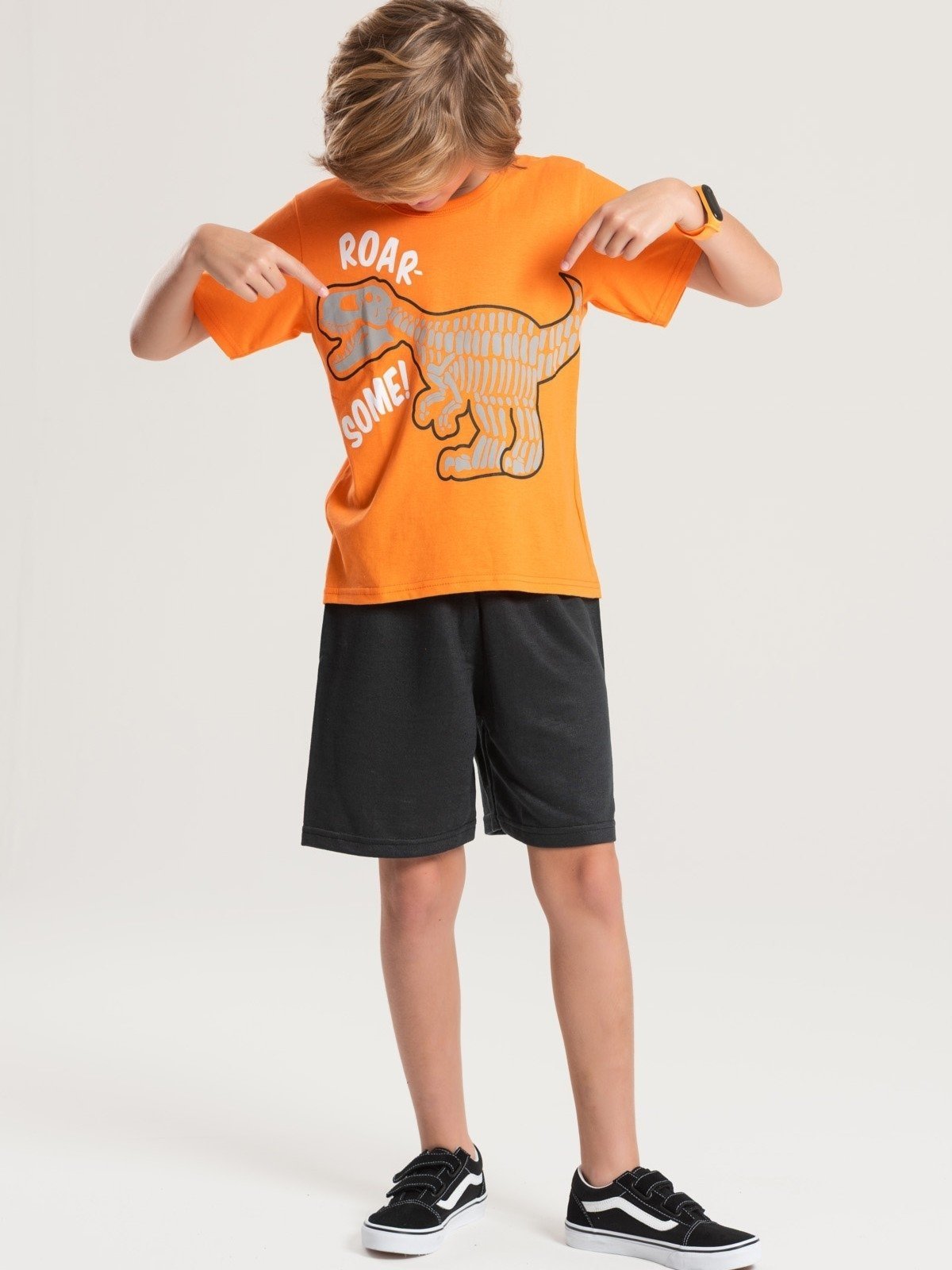 Vista 2 Infantil - Conjunto Platinum Roar Some PLATINUM KIDS laranja PLATINUM KIDS laranja