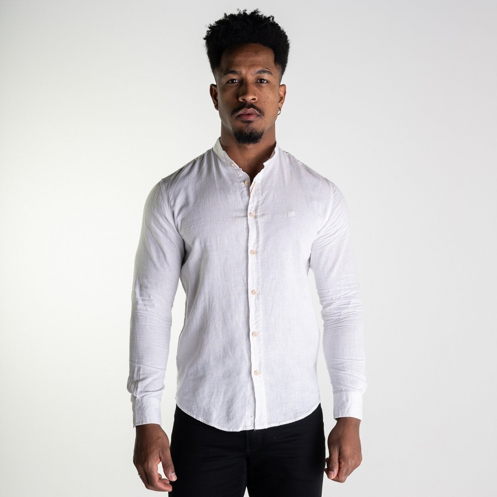 Camisa Linho VersatiOld Gola Padre Branca