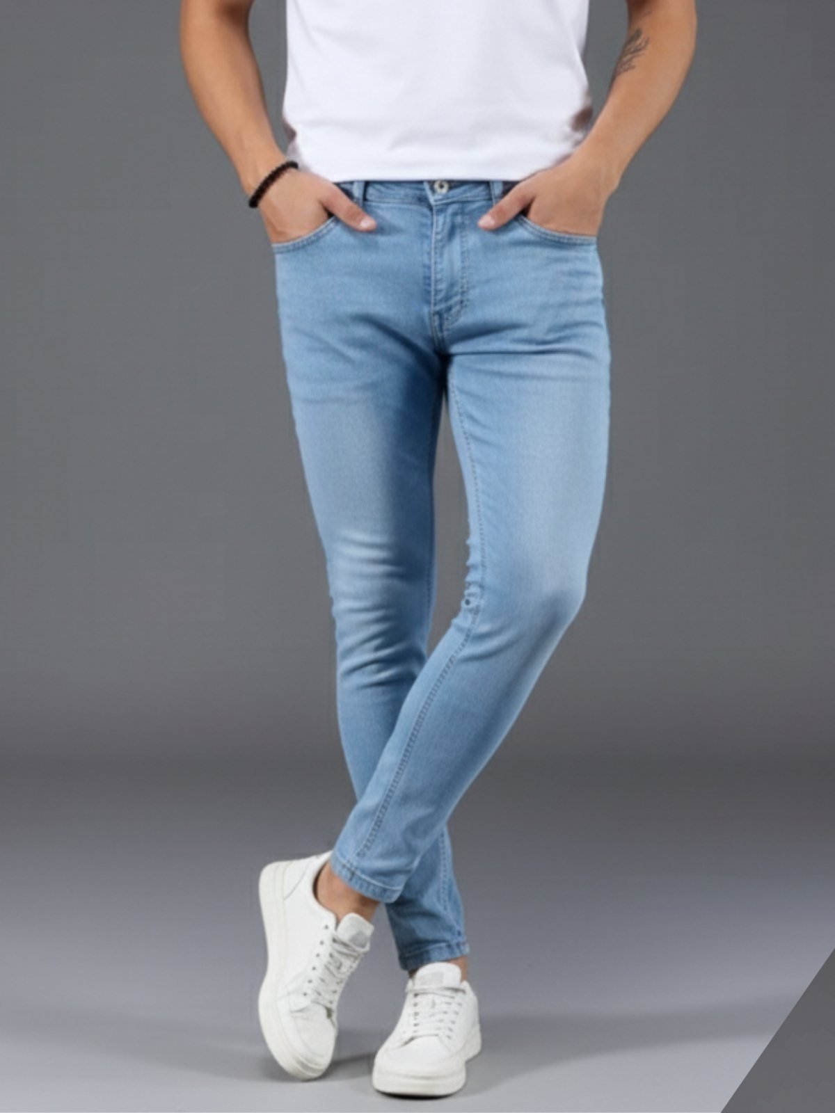 Calça Jeans Masculina Tempo Hábil Delavê Básica e Confortável