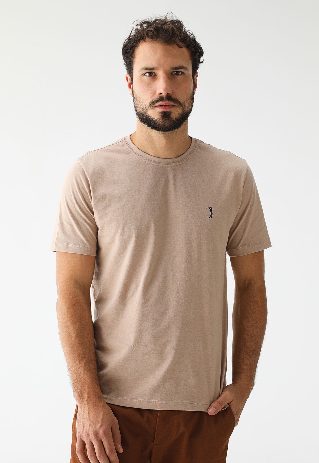 Camiseta Aleatory Reta Mini Icon Bege