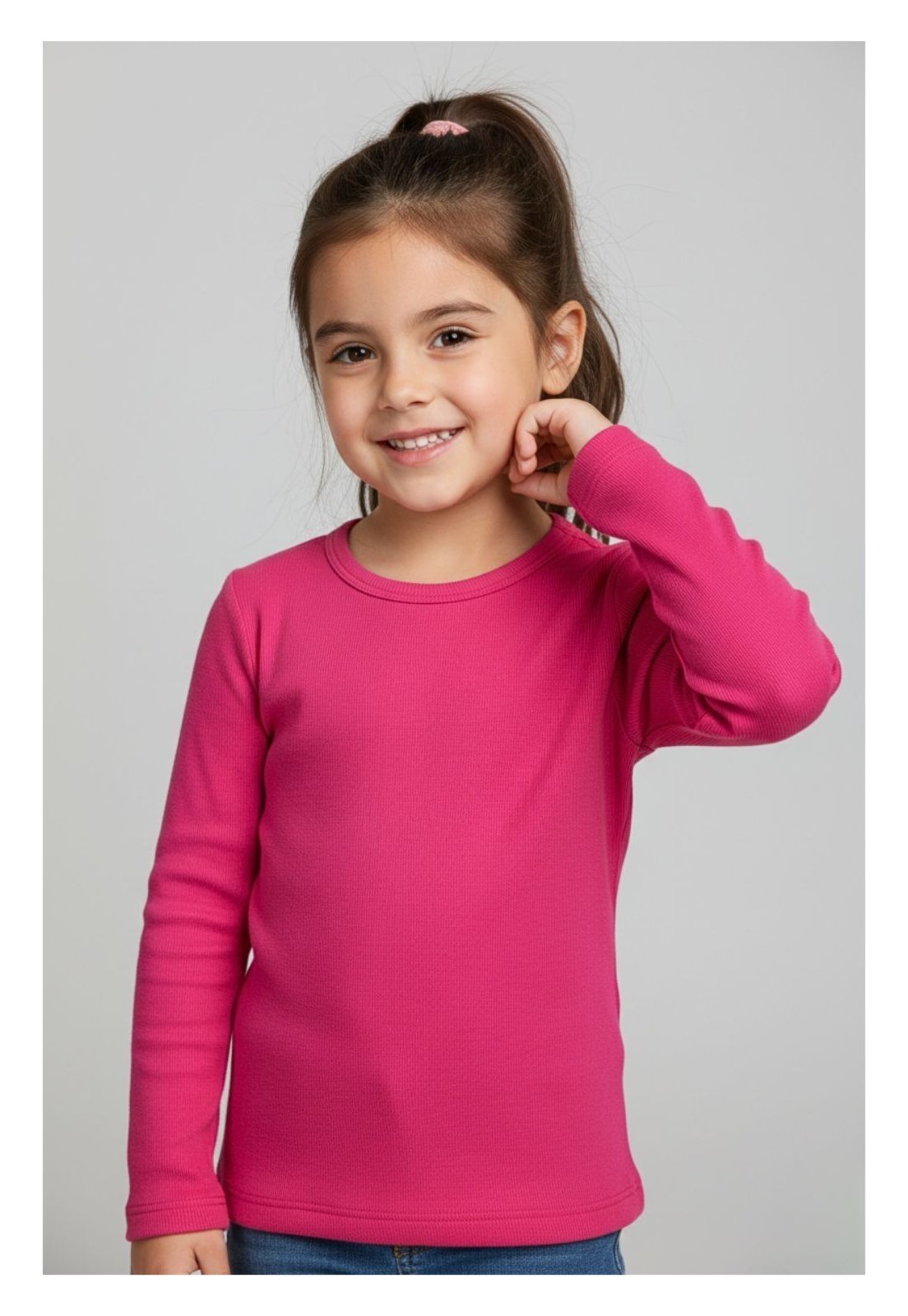 Camiseta Bem Vestir Manga Longa Ribana Mista Pink em Ribana