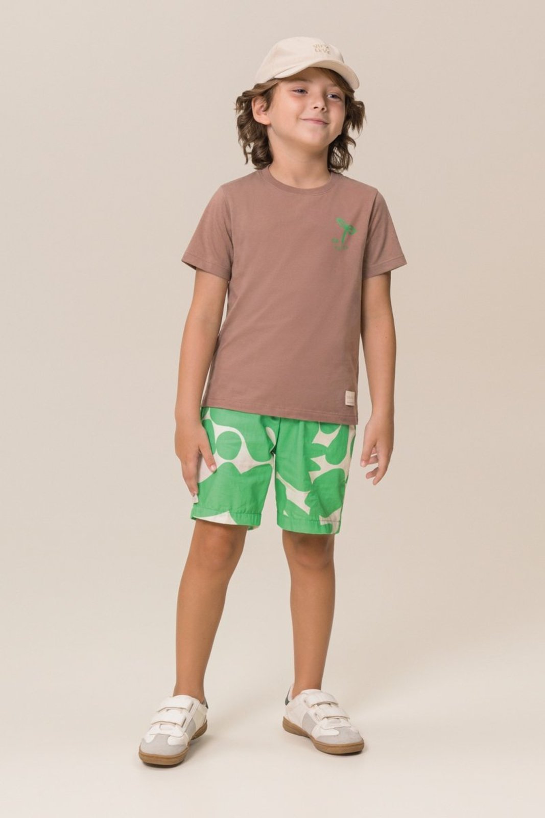 Infantil - Conjunto Bugbee Camiseta Meia Malha Bermuda Tricoline Estampado