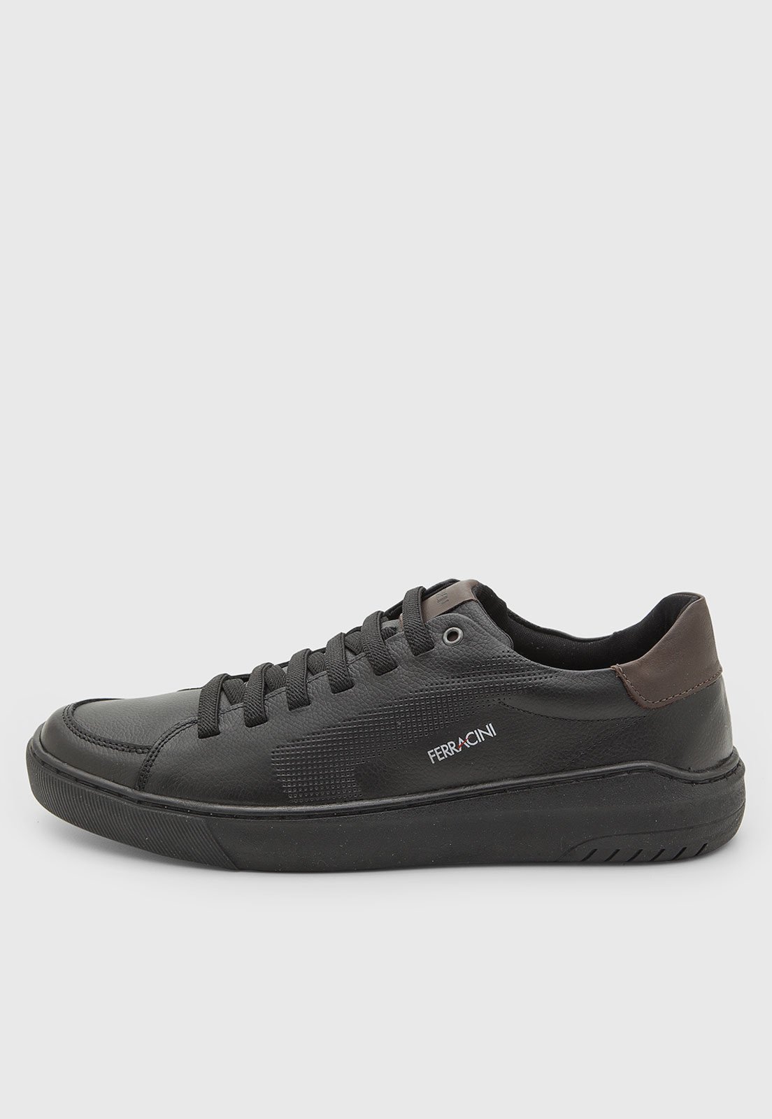 Tênis Masculino Ferracini Glow Couro Preto
