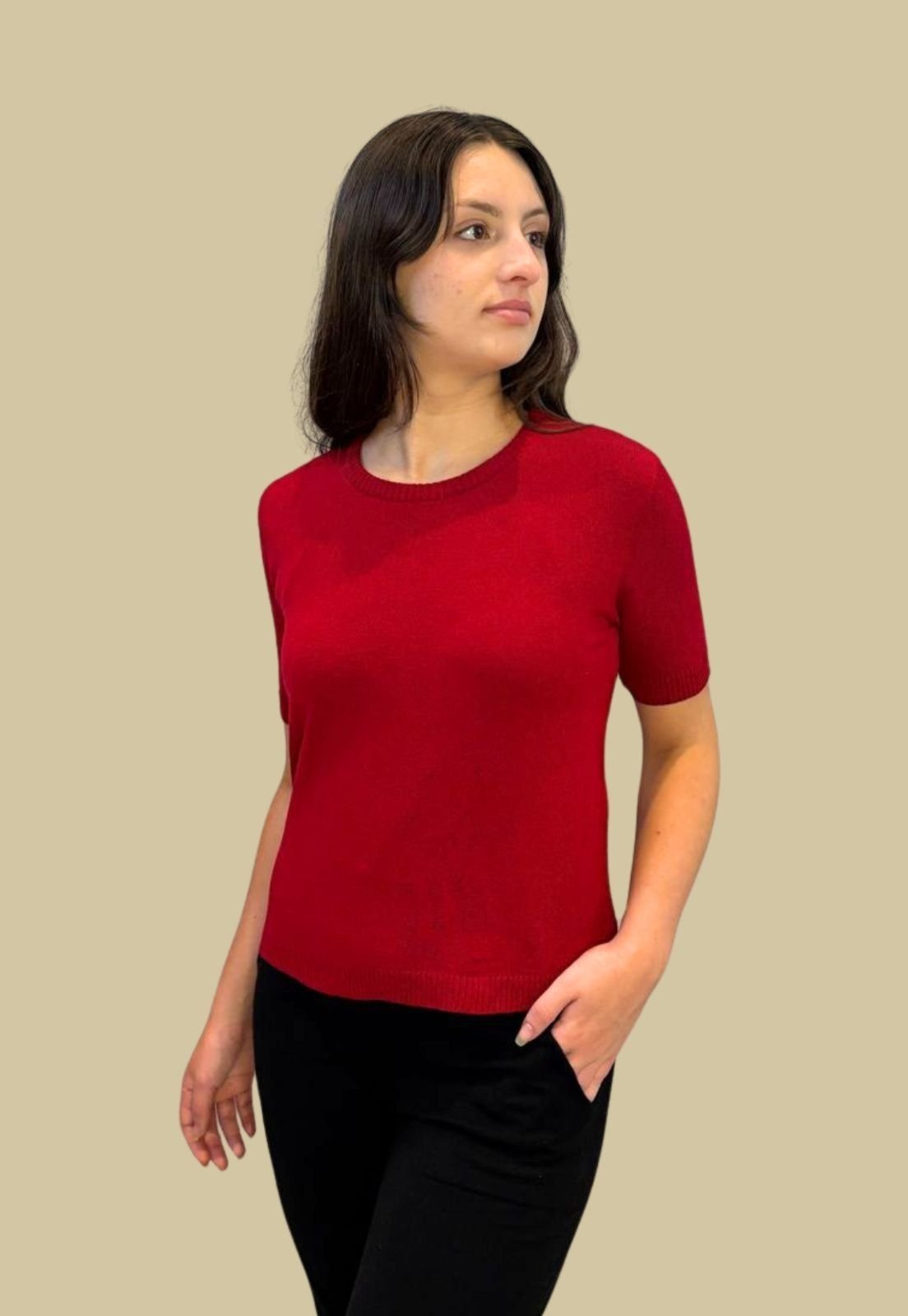 Blusa Básica Tomasini Tricot Manga Curta Vermelho