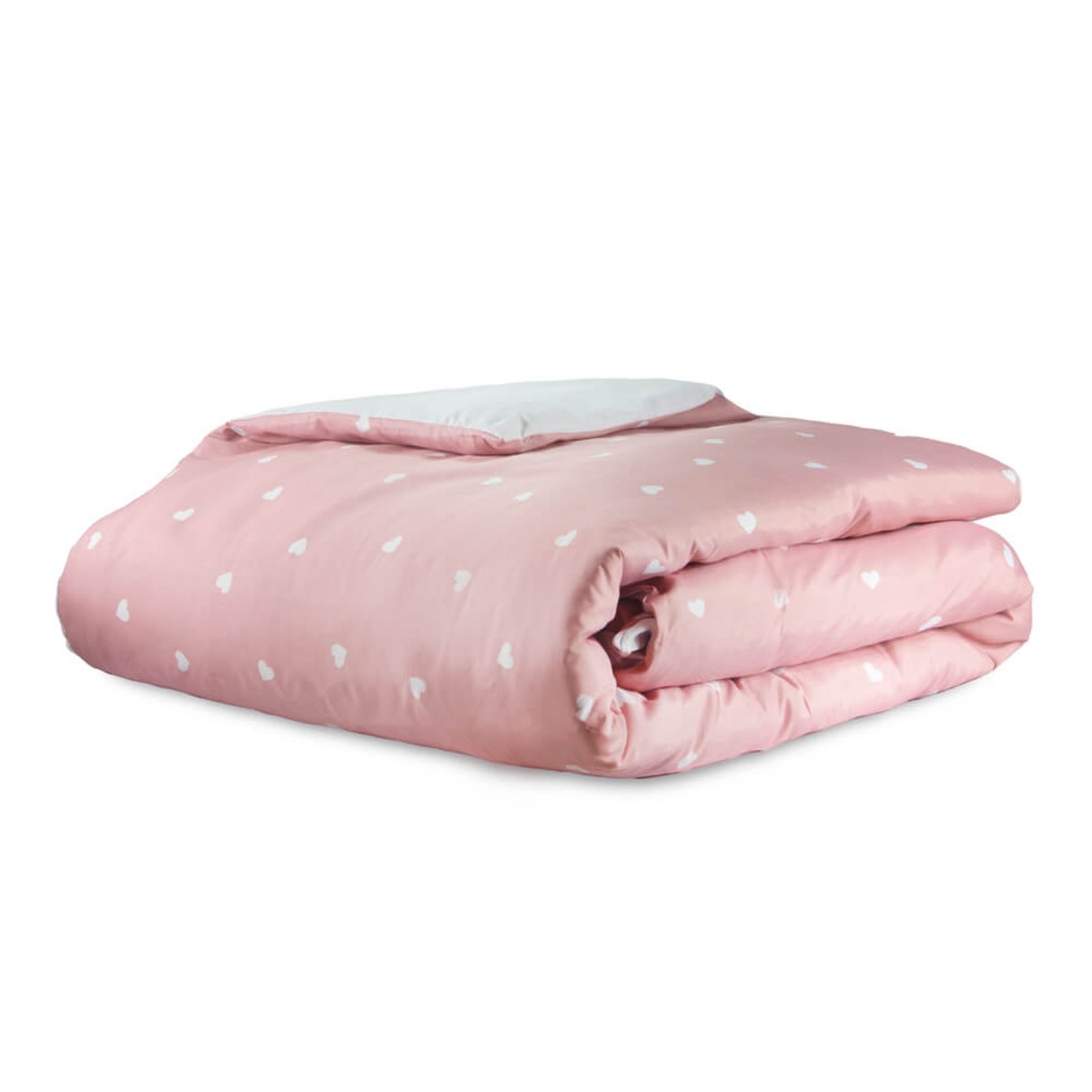 Capa Duvet para Edredom King Casa Modelo Enxovais com Ziper Essencialle 1 Peça Corações