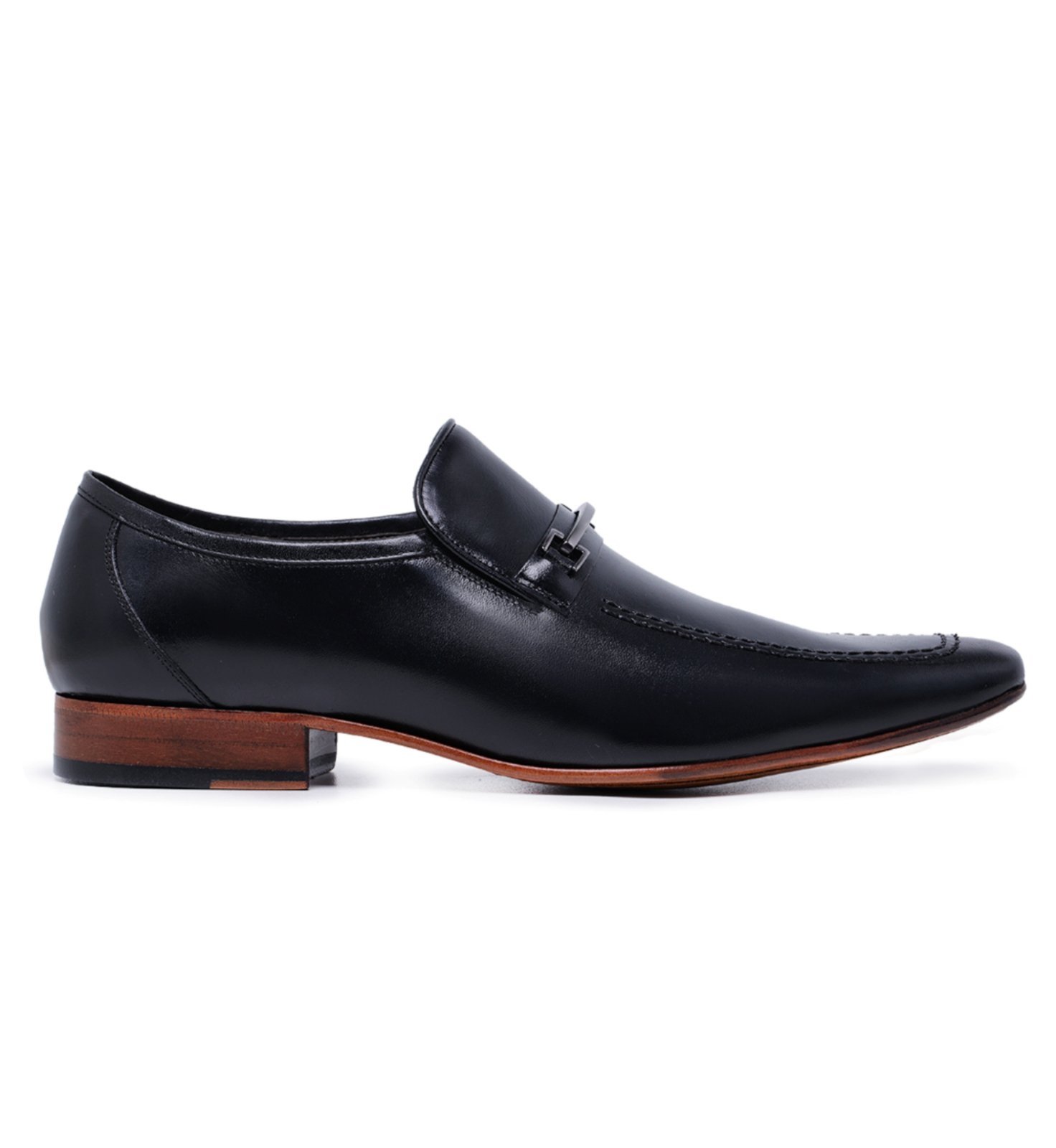 Sapato Social Fino Loafer Masculino em Couro Paulo Vieira Cor Preto